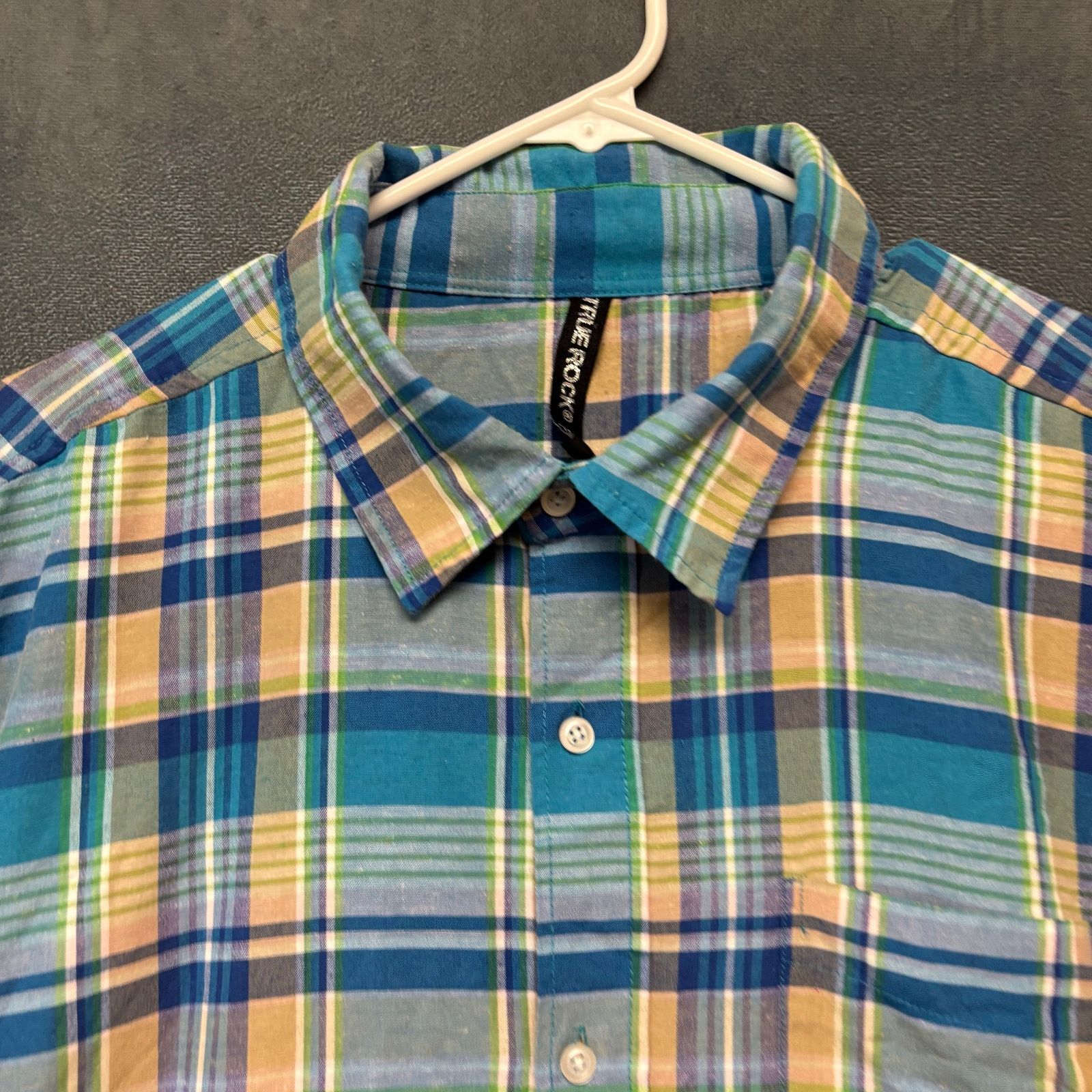 Other True Rock 3X Short Sleeve Plaid Button Shirt Blue Green Size US XXL / EU 58 / 5 - 1 Thumbnail