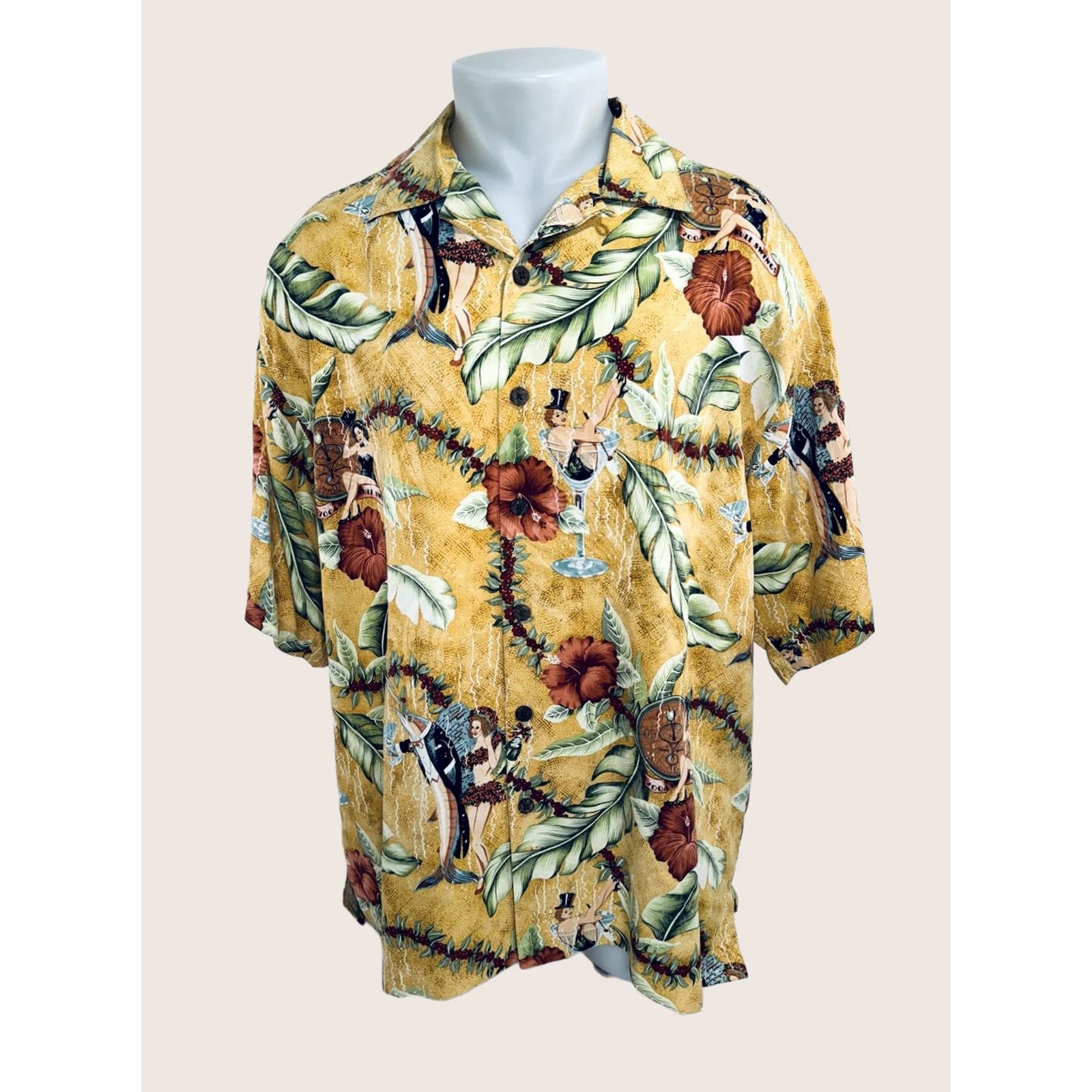 Tommy Bahama Tommy Bahama Shirt L Aloha Silk Multicolor Full Swing Hula Girl 2004 New Year Mens Size US L / EU 52-54 / 3 - 1 Thumbnail