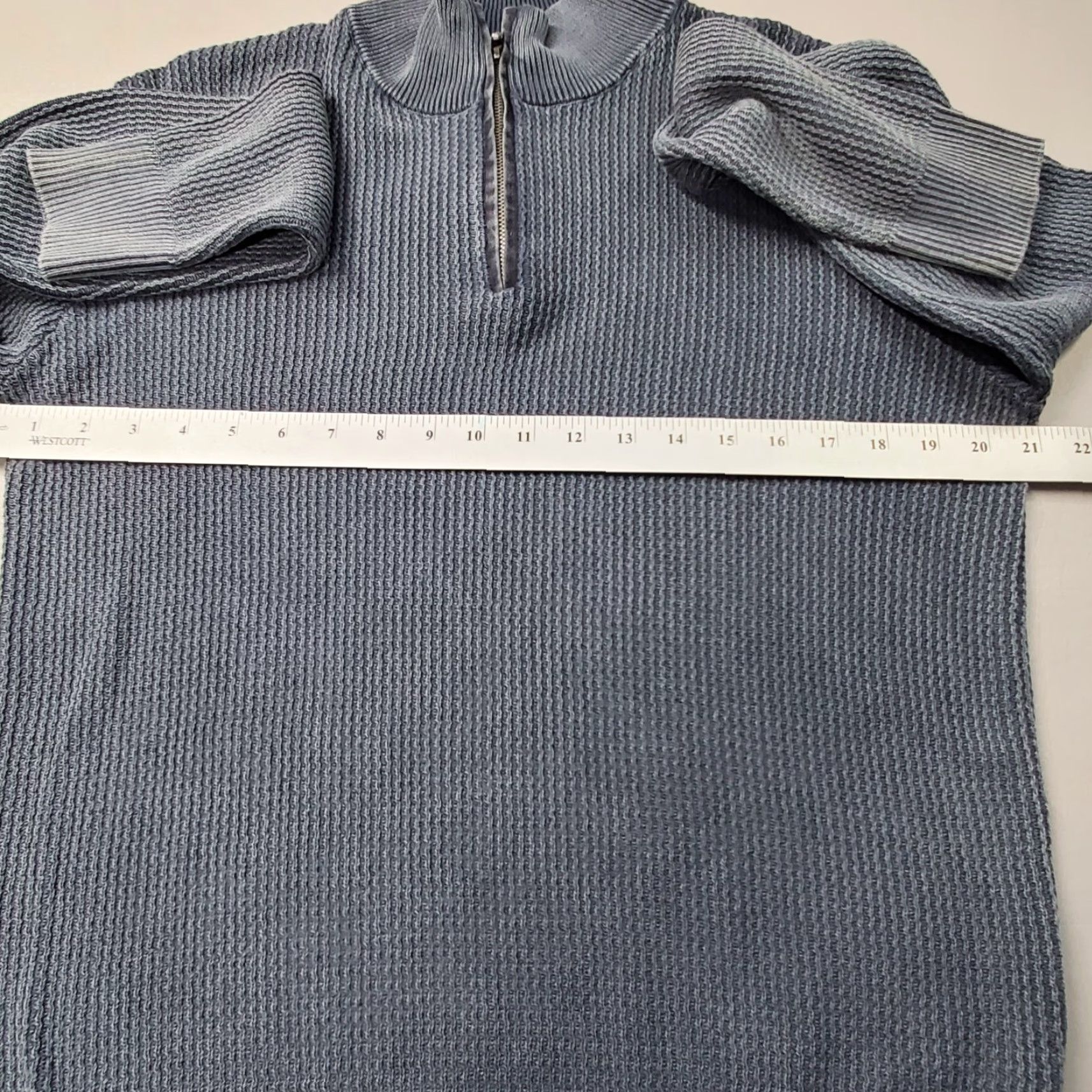 Vintage California CO Mens Faded Navy Blue Ribbed Long Sleeve 1/4 Zip Sweater Size S Size US S / EU 44-46 / 1 - 4 Thumbnail