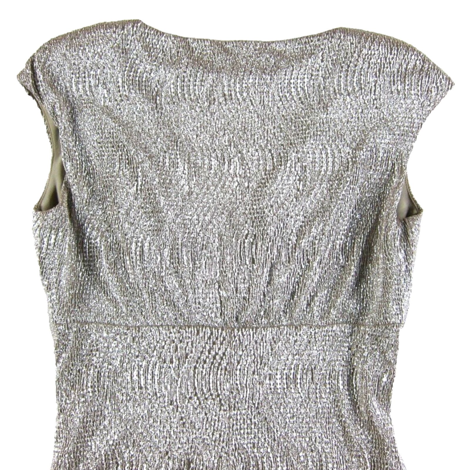 Vintage VINTAGE American Living Silver Metallic Stretch Cap Sleeve V-Neck Sheath Dress Women 6 Size M / US 6-8 / IT 42-44 - 5 Thumbnail
