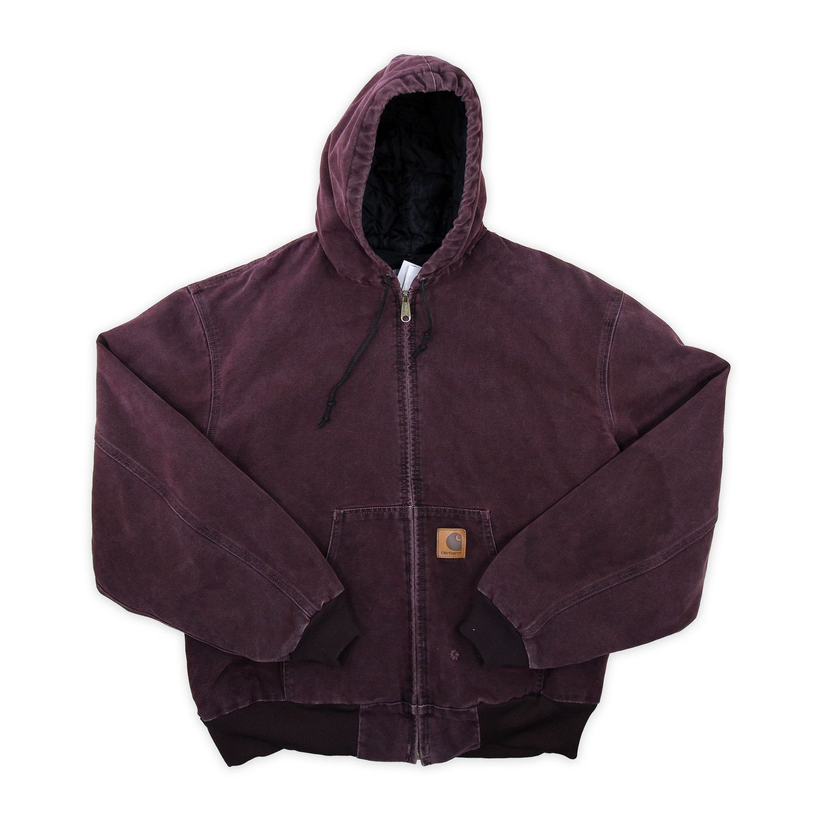 image of VTG Carhartt J06 Brg Sandstone Jacket Quilted Nylon Lined in Purple, Men's (Size 2XL)