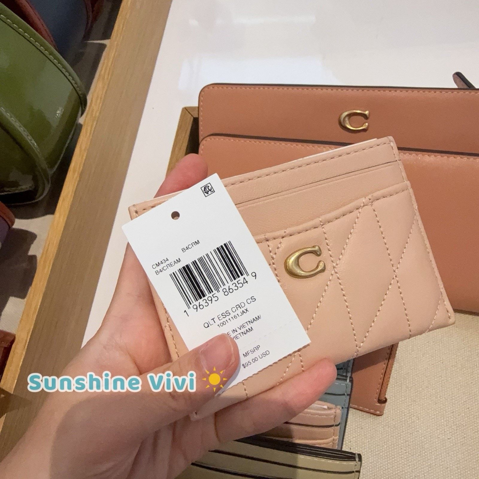 Coach NWT COACH Logo C Quilting Leather Flat Card Case CM434 Size ONE SIZE - 2 Thumbnail