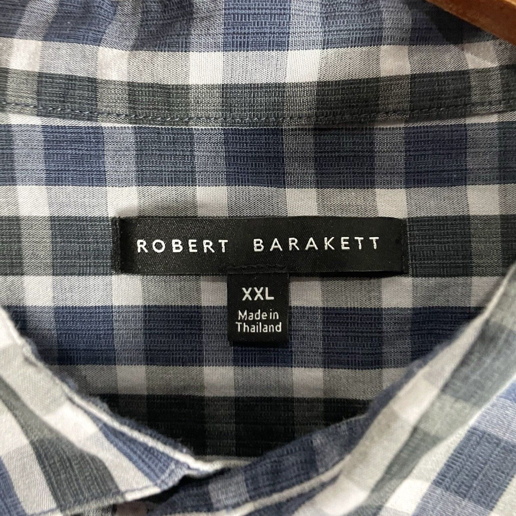 Vintage Robert Barakett Blue Checkered Long Sleeve Button-Up Shirt Adult XXL Blue Checks Mens Size US XXL / EU 58 / 5 - 4 Thumbnail