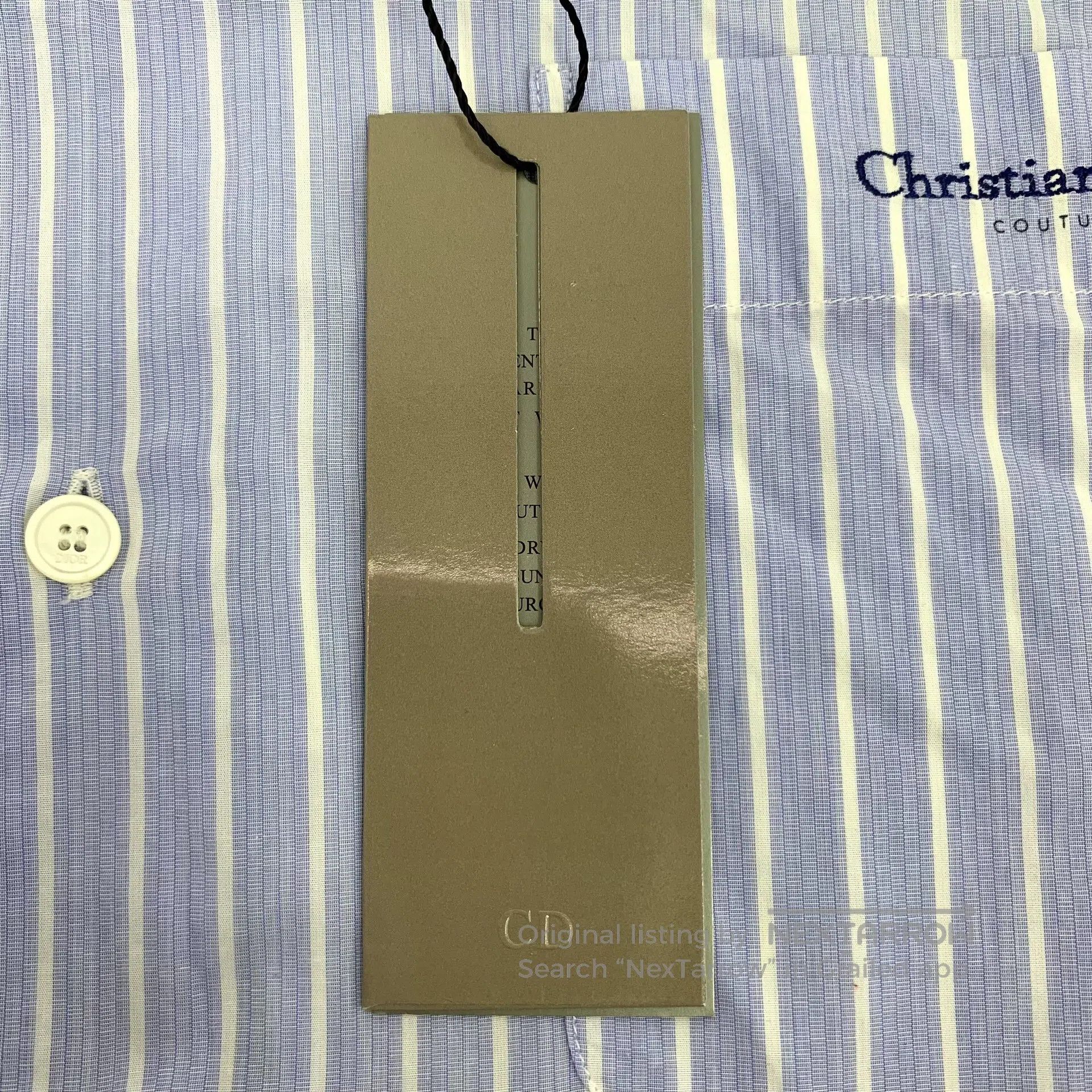 Dior Dior Blue Striped Cotton Lapel Single Breasted Long Sleeve Size XS / US 0-2 / IT 36-38 - 8 Thumbnail