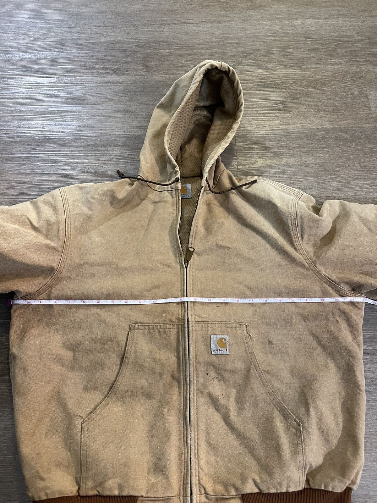 Carhartt × Vintage Y2K Distressed Tan Carhartt Jacket Paint Stains Size US L / EU 52-54 / 3 - 6 Thumbnail