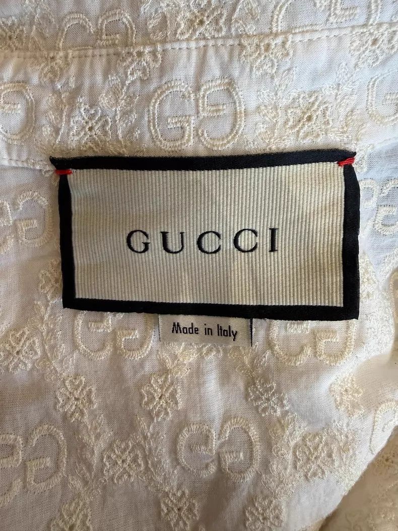 Gucci Gucci Beige full logo embroidery long-sleeved dress Size XS / US 0-2 / IT 36-38 - 3 Thumbnail