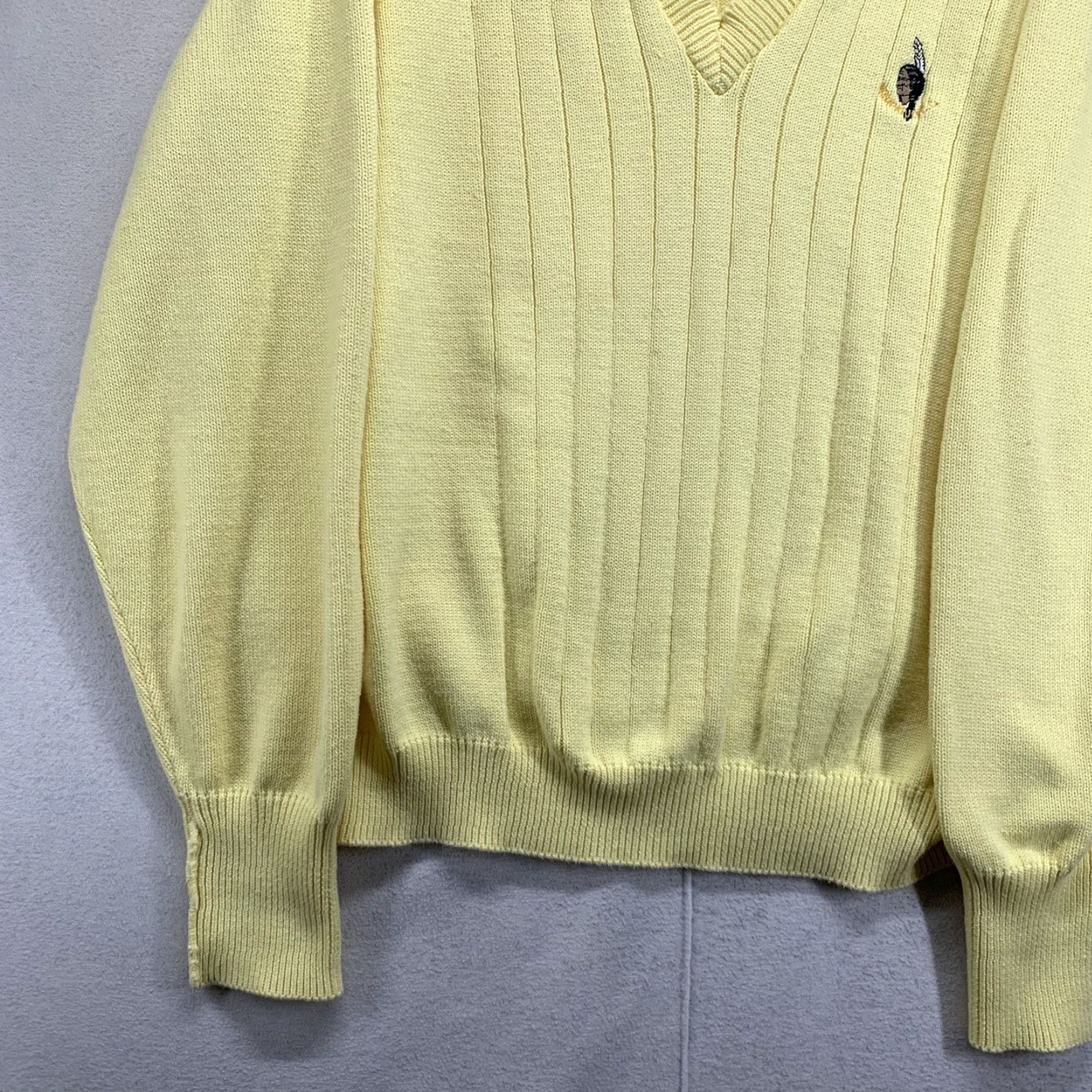 Wilson VINTAGE Wilson Men’s Golf Sweater Pullover Adult Medium Yellow 90s Club Knit All Seasons Size US M / EU 48-50 / 2 - 6 Thumbnail