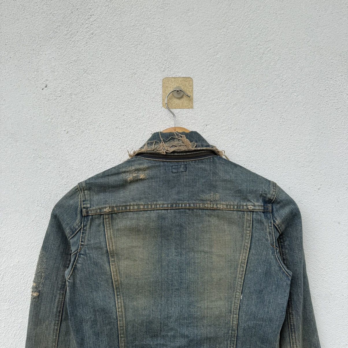 Le Grande Bleu (L.G.B.) Vintage Disteress LGB Le Grande Blue Punk Denim Jacket Size XS / US 0-2 / IT 36-38 - 4 Thumbnail