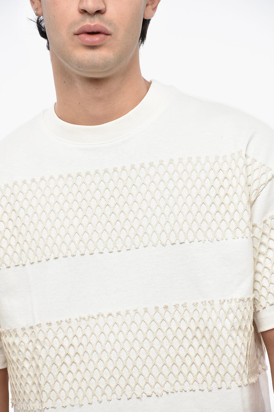 MSGM og1mm1125 Crewneck Cotton Jersey T-Shirt in White Size US S / EU 44-46 / 1 - 3 Thumbnail