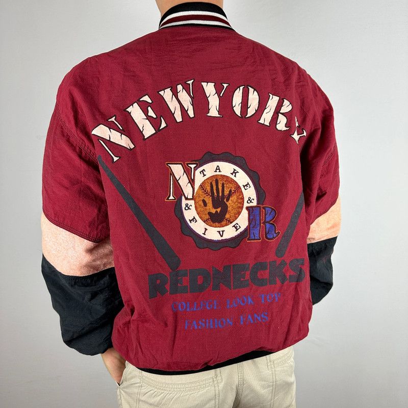 vintage bomber jacket new york take five retro 90s