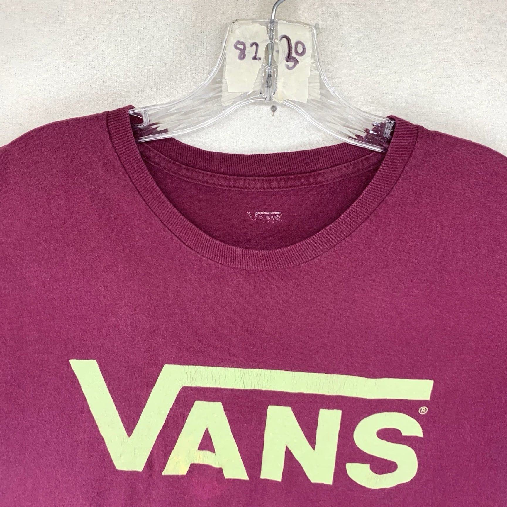 Vans VANS Men's T-Shirt Short Sleeve Crew Neck Graphic Logo Oversized Cotton Red Wine 90s Grunge Punk Size US M / EU 48-50 / 2 - 7 Thumbnail