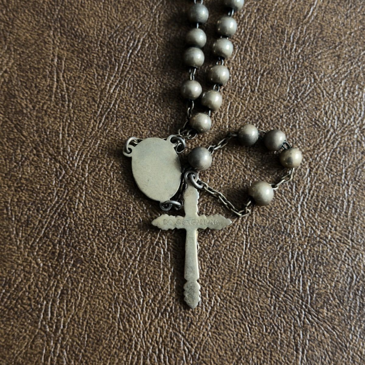 Dolce & Gabbana 925 Silver Cross Rosary Necklace Size ONE SIZE - 3 Thumbnail