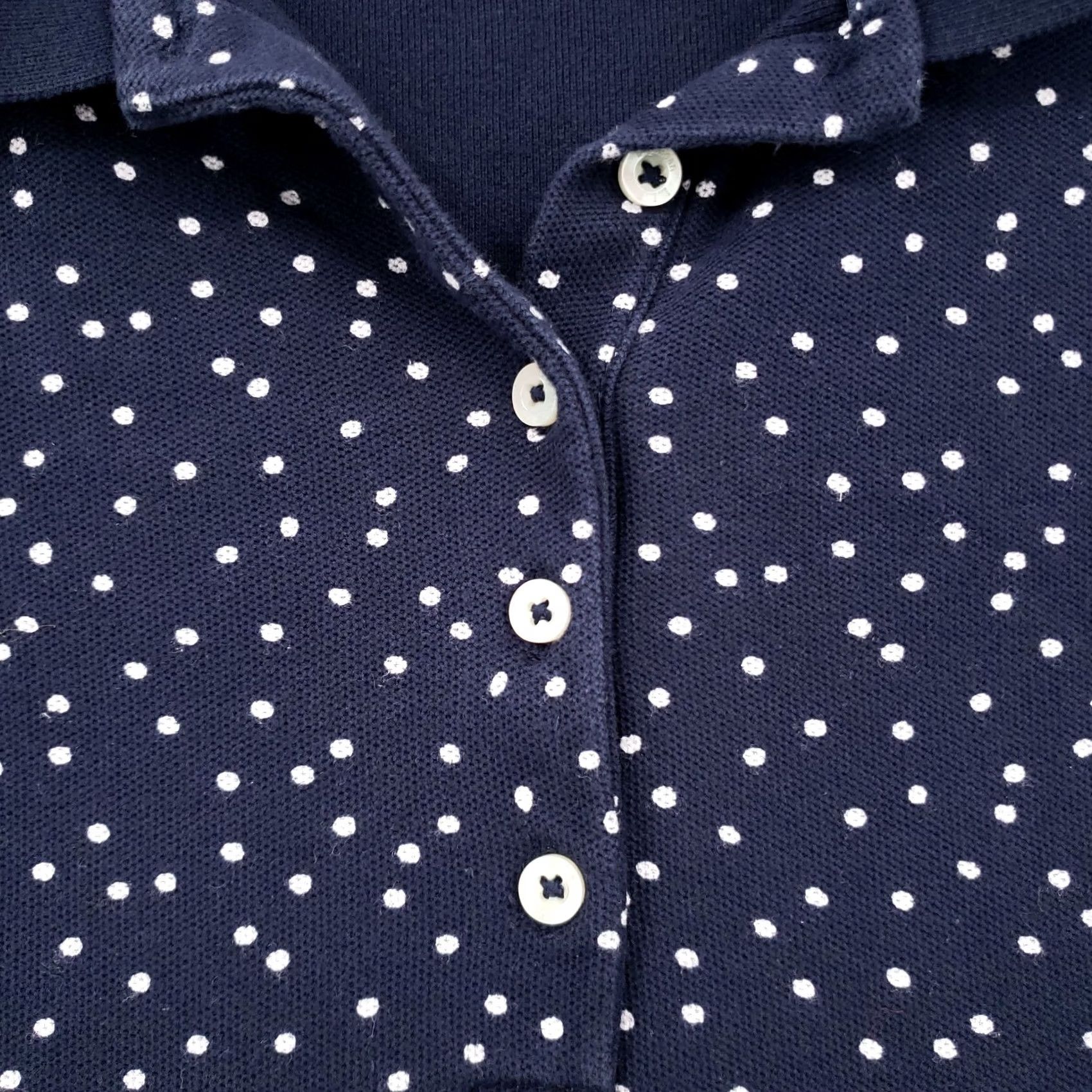 Vintage LL Bean Polo Shirt Womens XL Blue Polka Dot Golf Size XL / US 12-14 / IT 48-50 - 3 Thumbnail