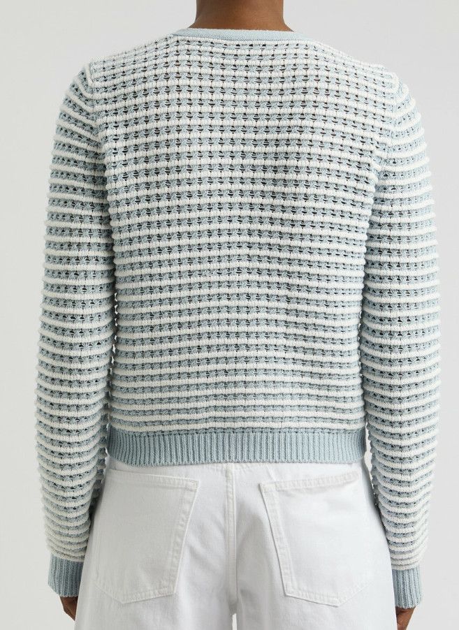 Rag & Bone Rag & Bone Striped Marlee Cardigan Light Blue ( S ) Size S / US 4 / IT 40 - 3 Thumbnail