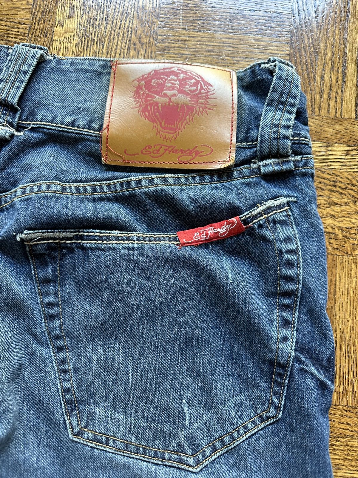 Ed Hardy × Vintage Vintage Y2K Ed Hardy Tiger Patch Denim Jeans Size US 36 / EU 52 - 15 Thumbnail