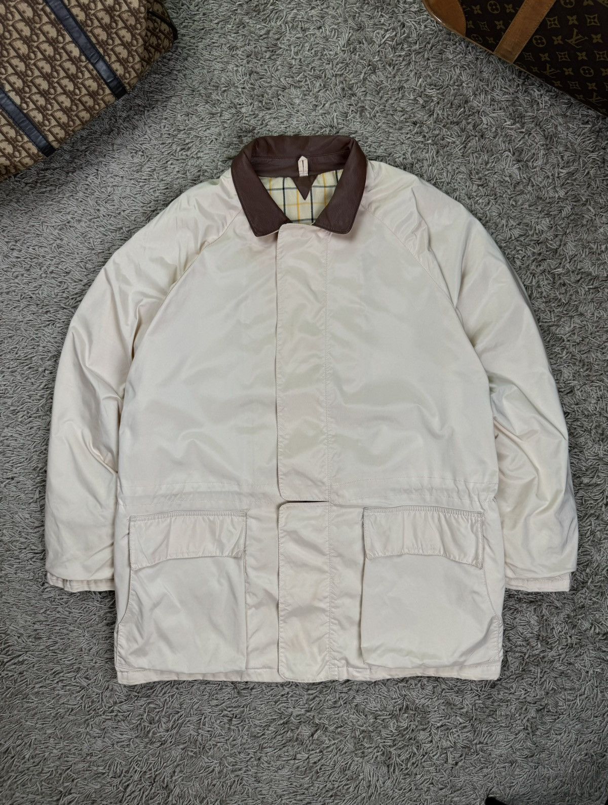 Loro Piana Vintage leather/nylon jacket Loro Piana Horsey original item Size US L / EU 52-54 / 3 - 1 Thumbnail
