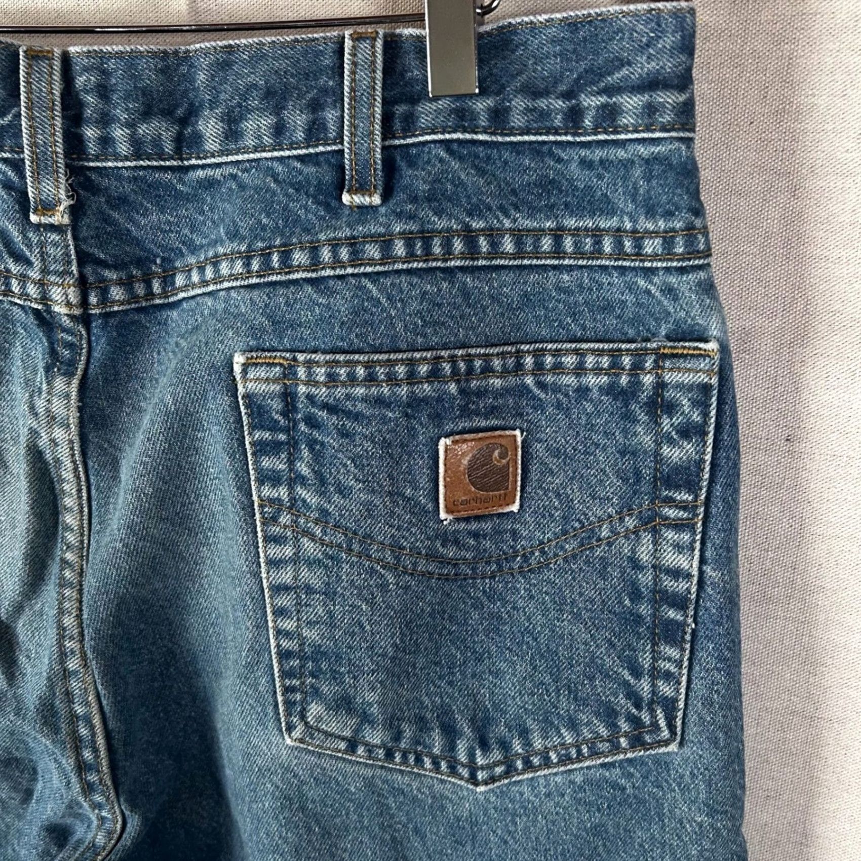 Carhartt Carhartt Jeans B17DST Relaxed Fit Denim 38x30 Mens Medium Wash Blue Workwear Jeans Size US 38 / EU 54 - 4 Thumbnail