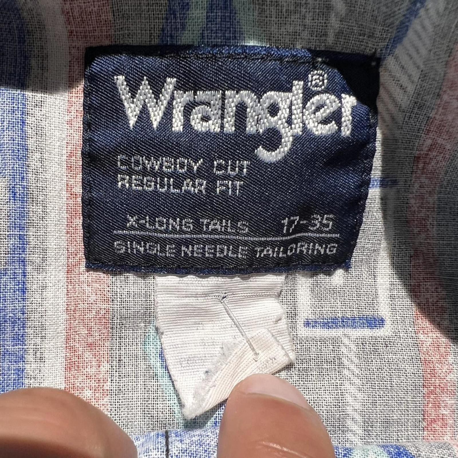 Wrangler Vintage Wrangler Blue Aztec Western Brushpopper Rodeo Shirt Size US XL / EU 56 / 4 - 5 Thumbnail