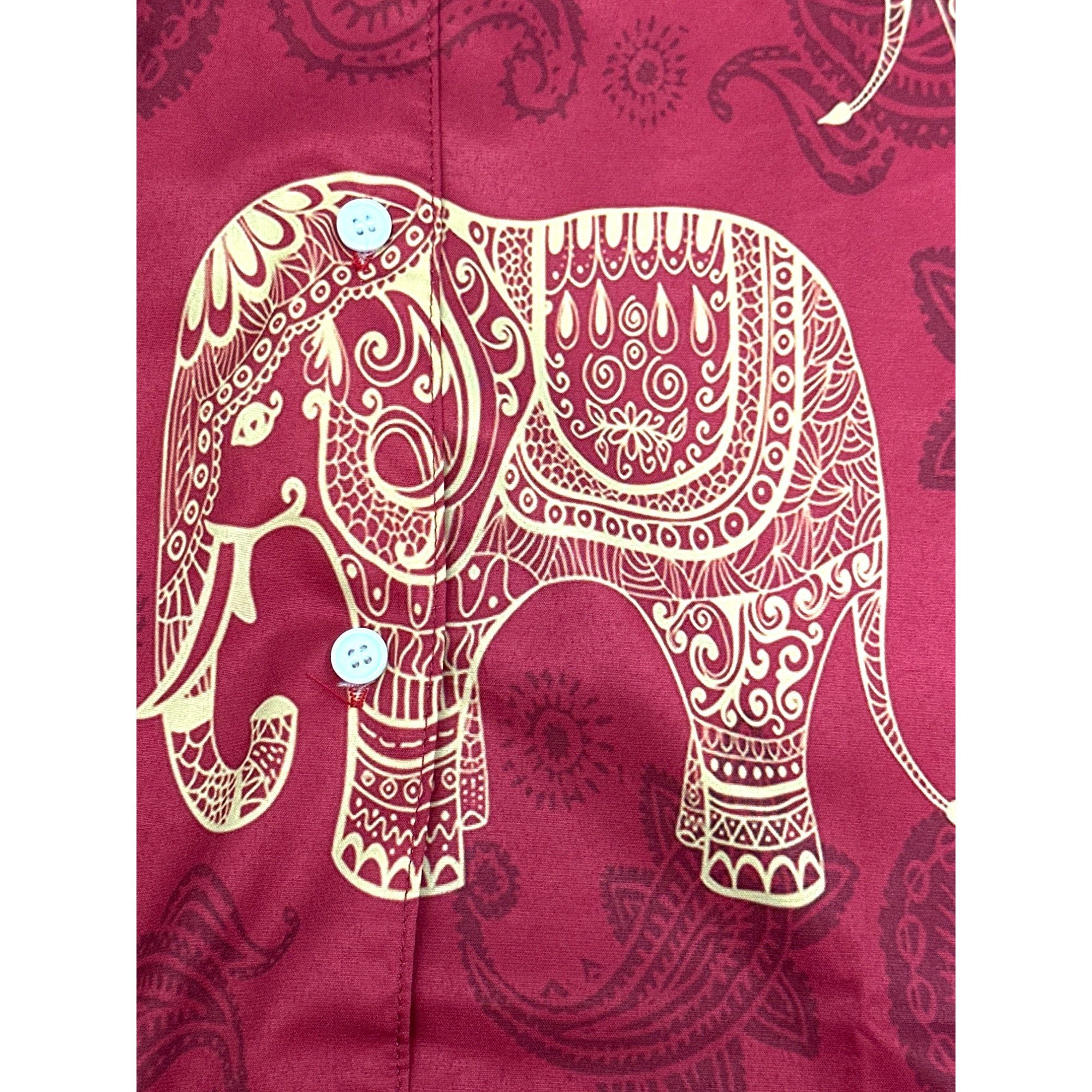 Other CCC Vintage Red Elephant Print Long Sleeve Button Up Shirt S Size L / US 10 / IT 46 - 7 Thumbnail