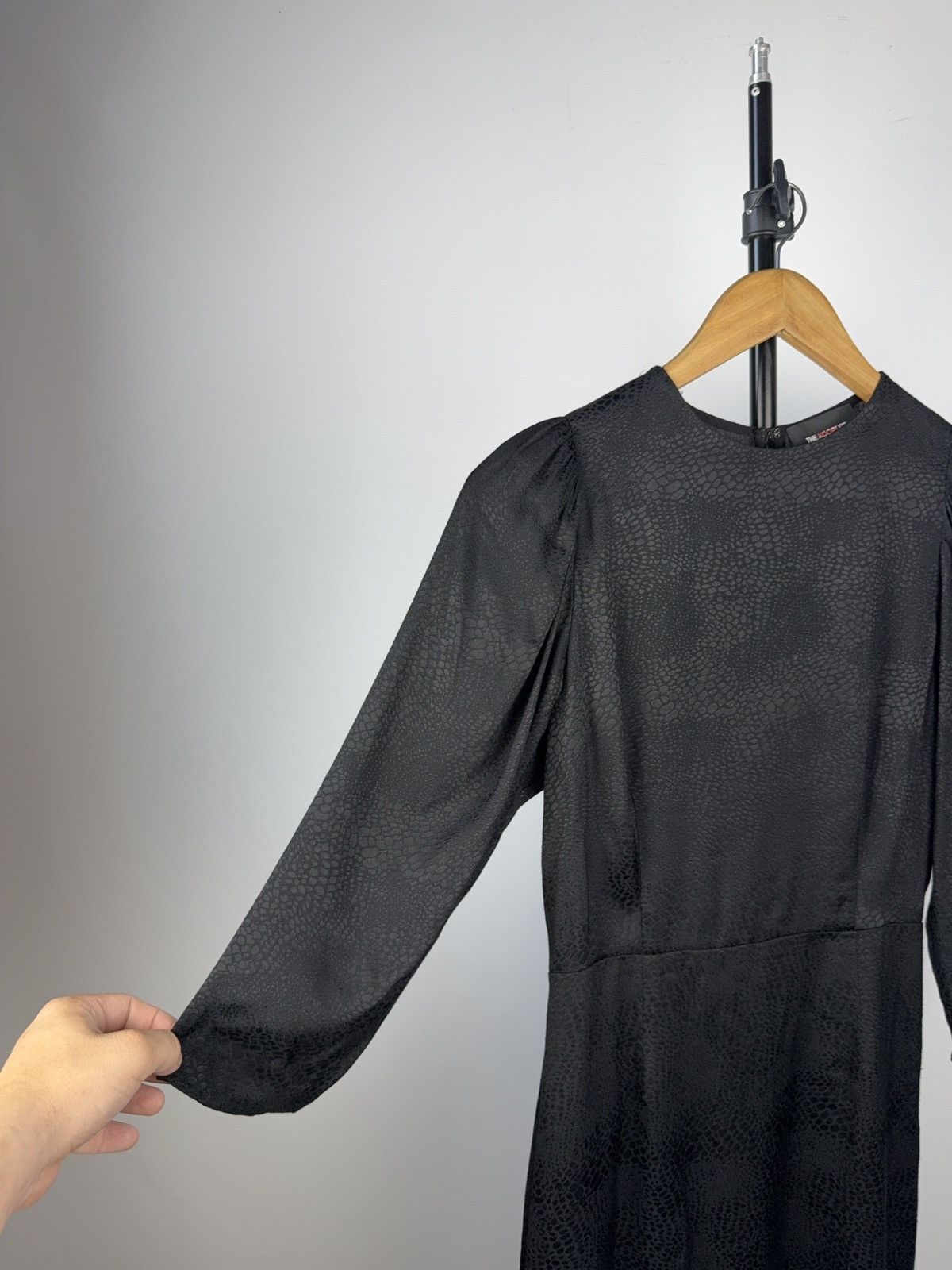 The Kooples Designer The Kooples Black Puff Sleeve Mini Dress Viscose Size XS / US 0-2 / IT 36-38 - 3 Thumbnail