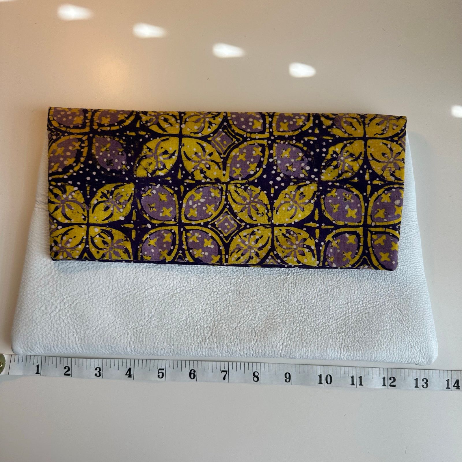Other White Clutch Envelope Fold Over Genuine Leather Batik Print Size ONE SIZE - 2 Thumbnail
