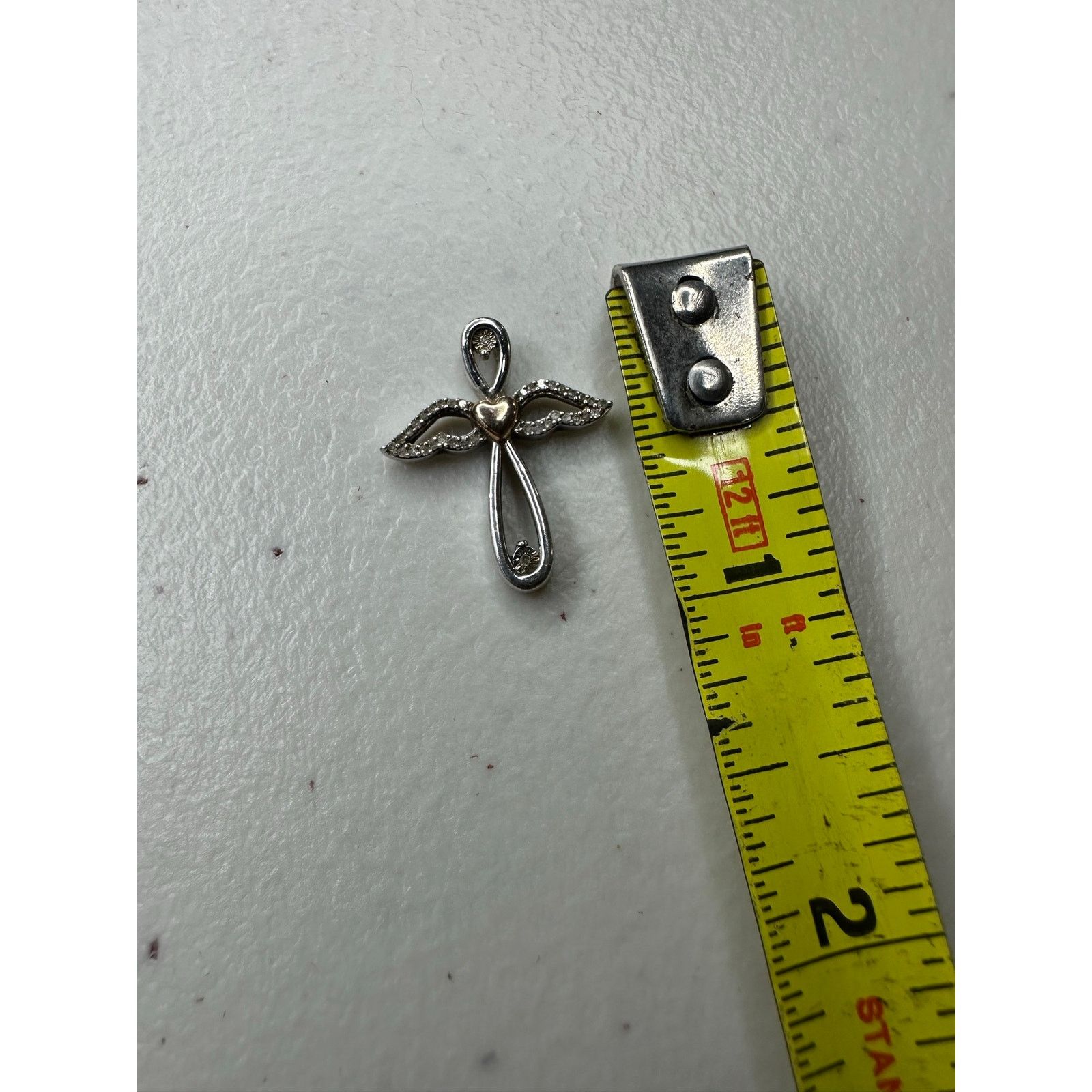 & Other Stories JWBR 10K Gold 925 Silver Diamond Angel Wing Cross Pendant Size ONE SIZE - 2 Thumbnail