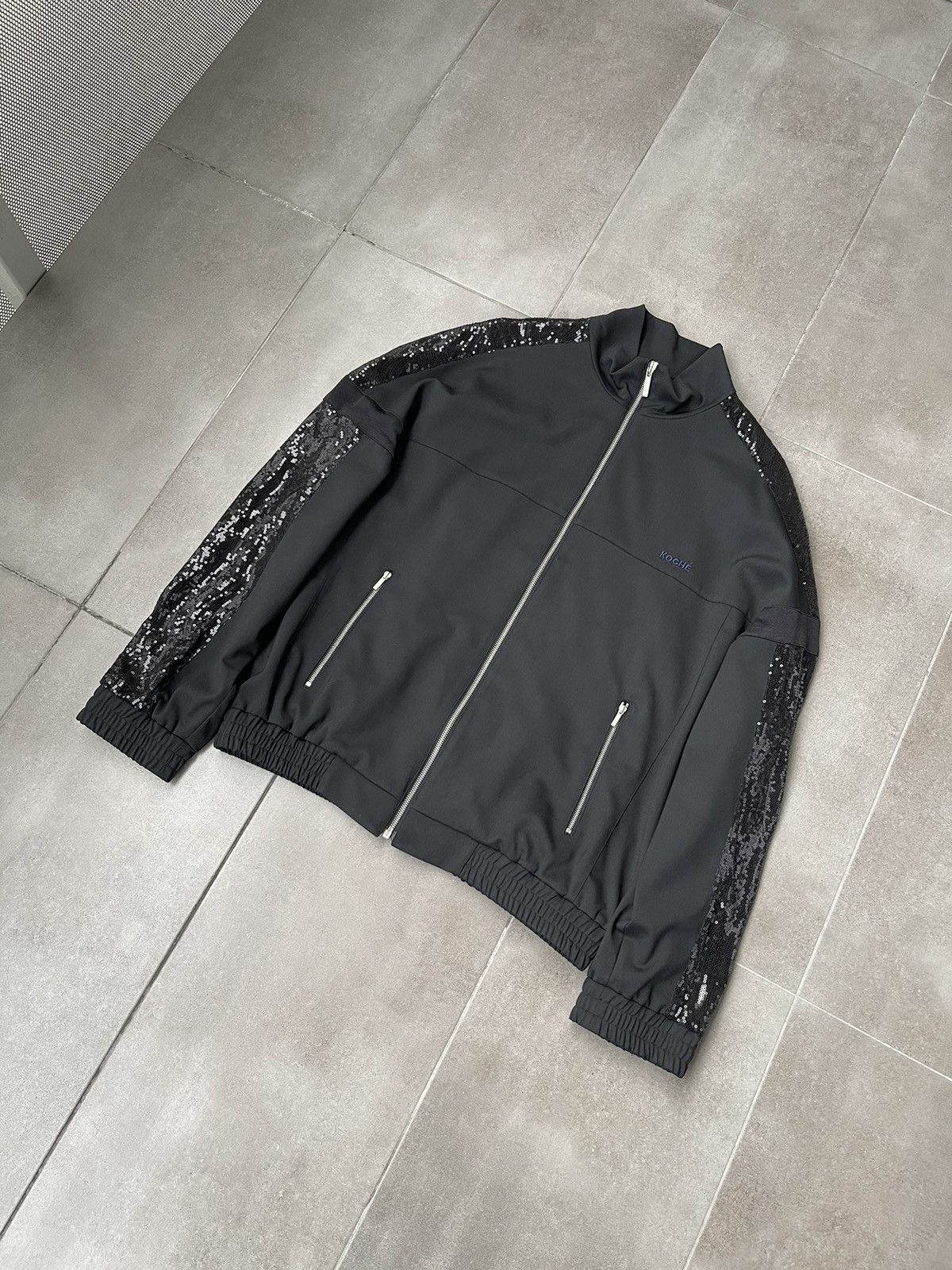 Other !DS! SS22 Koche Sequin Embroidered Logo Black Bomber Jacket Size US L / EU 52-54 / 3 - 10 Thumbnail