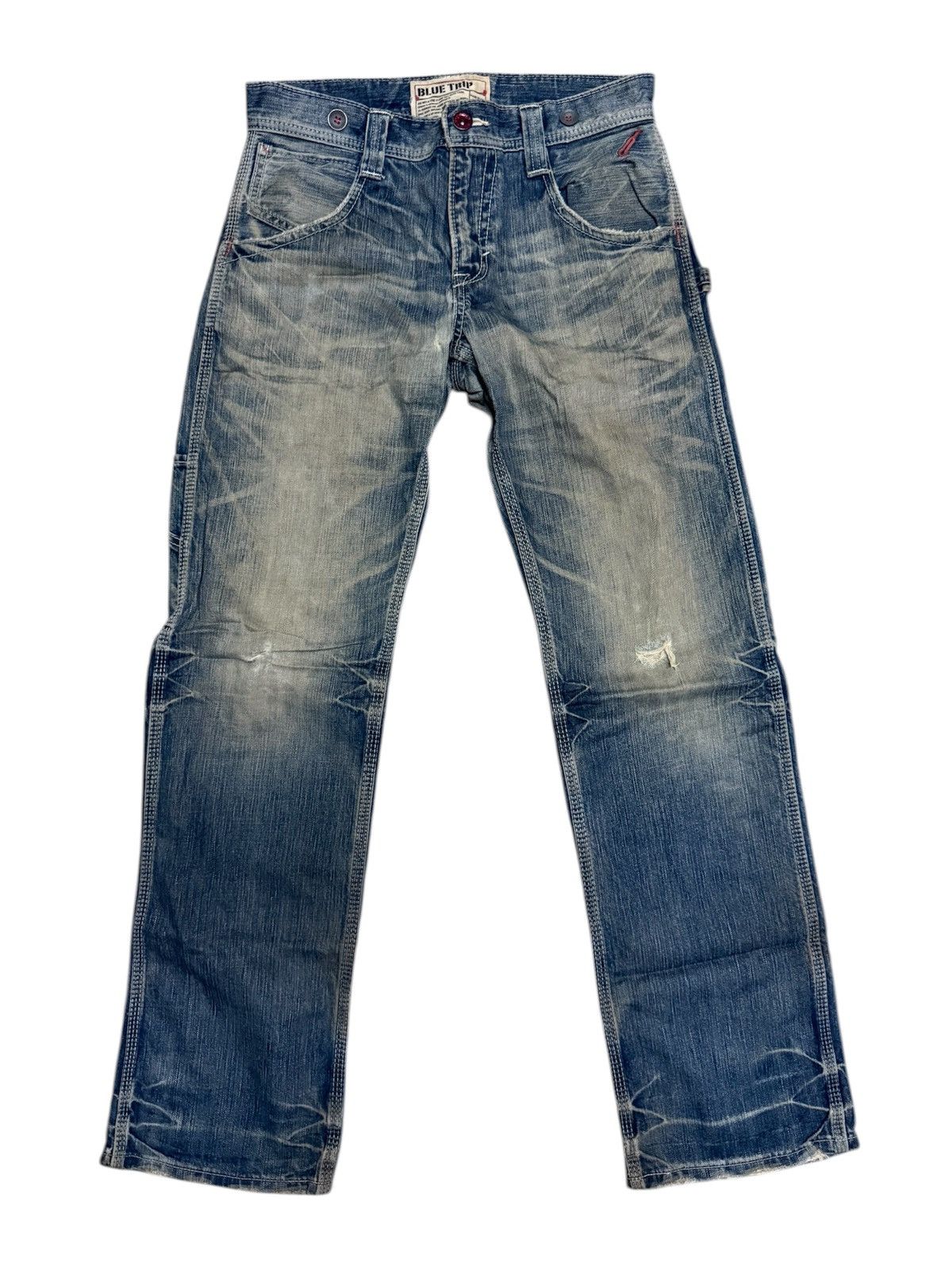 Japanese Brand 🔥VINTAGE EDWIN BLUE TRIP Denim Pants / Streetwear / W31x32.5 Size US 31 - 1 Thumbnail
