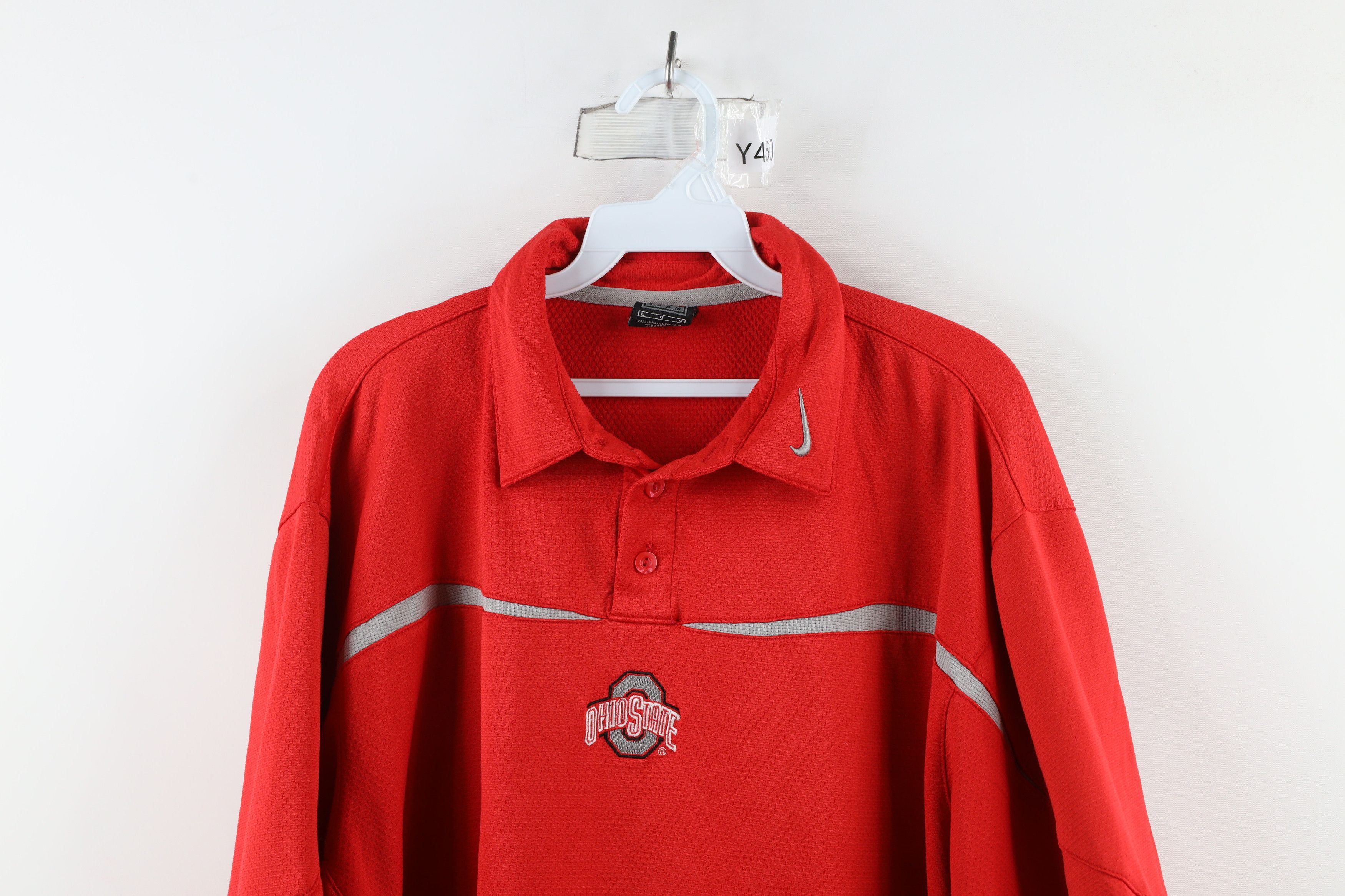 Nike × Vintage Vintage Nike Mini Swoosh Ohio State University Polo Shirt Size US L / EU 52-54 / 3 - 2 Thumbnail