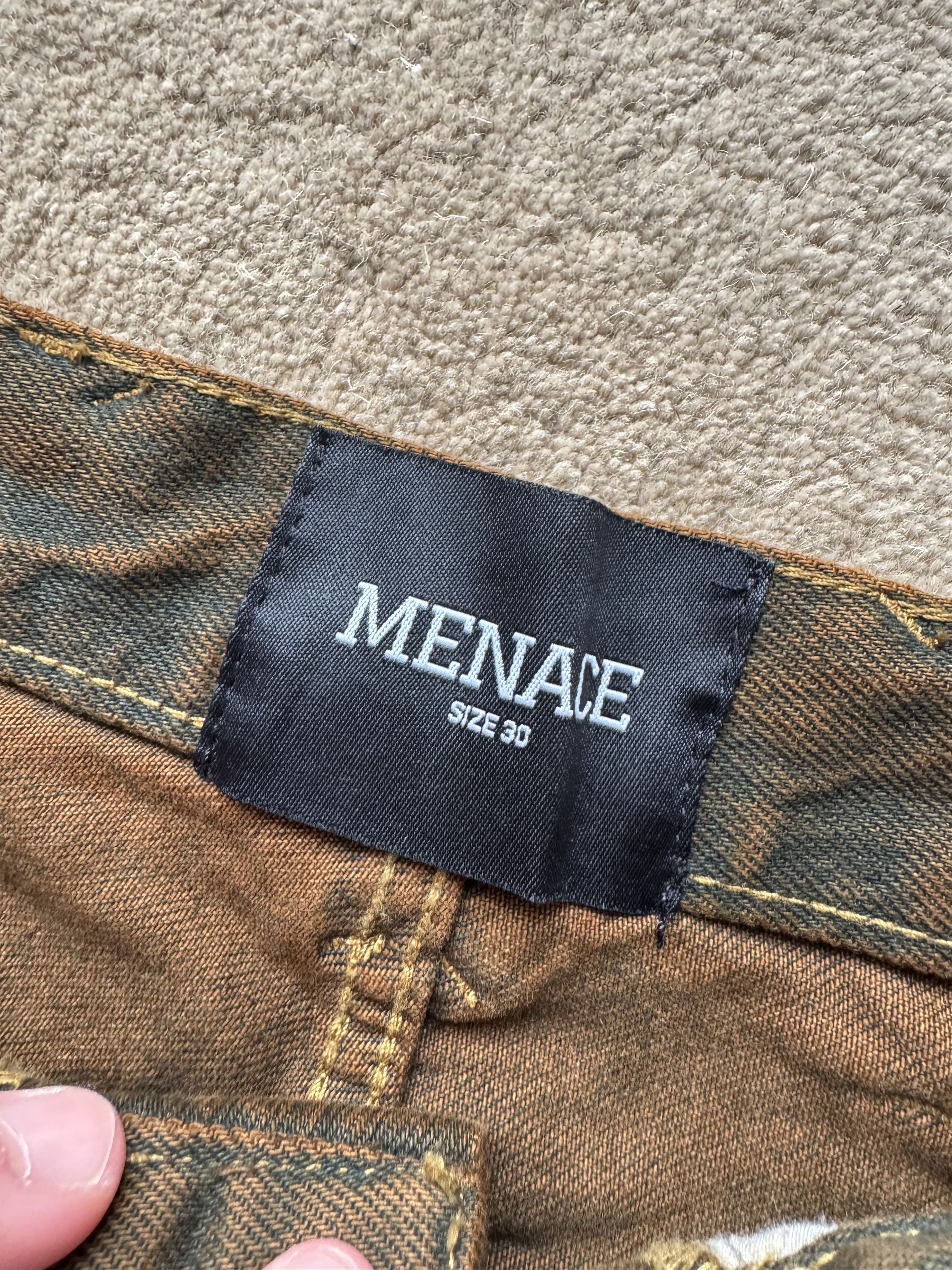Menace Menace LA Embossed Target Logo Denim Pants Brown Size US 30 / EU 46 - 3 Thumbnail