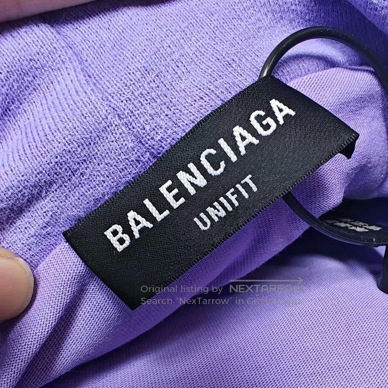 Balenciaga Balenciaga Large hole purple letter logo hoodie Size US L / EU 52-54 / 3 - 4 Thumbnail