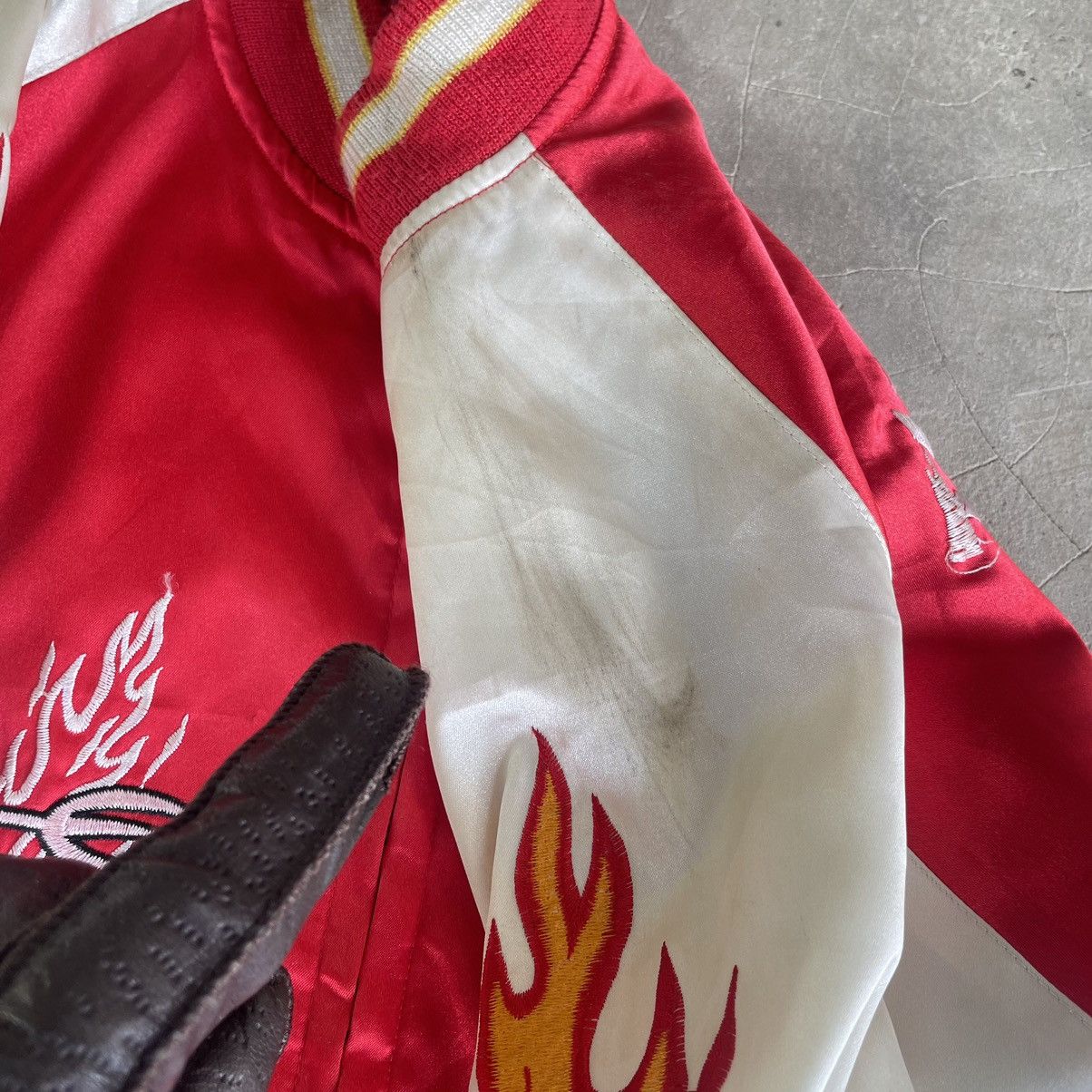 Hysteric Glamour Red Hot Devil Flame Embroidery Sukajan Souvier Bomber Jacket Size US S / EU 44-46 / 1 - 11 Thumbnail