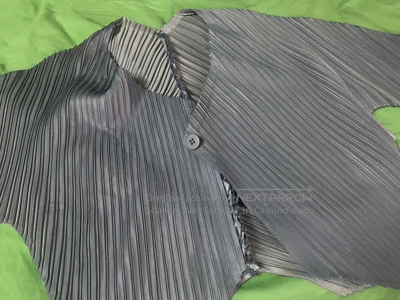 Issey Miyake Issey Miyake Haze Blue Ruched Coat Size L / US 10 / IT 46 - 7 Thumbnail