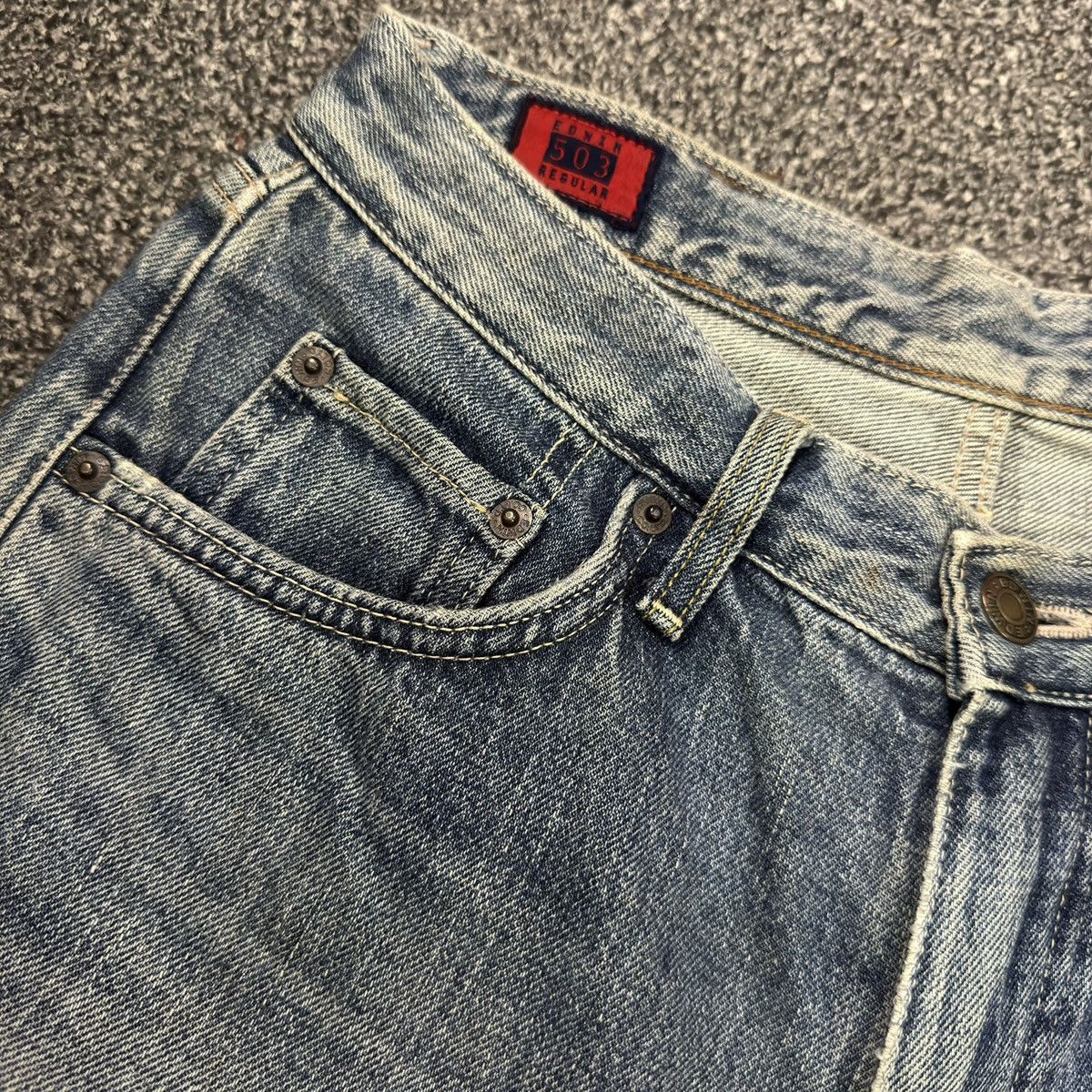 Japanese Brand Vintage Edwin 503 Regular Mid Wash Whiskering Denim Size US 29 - 12 Thumbnail
