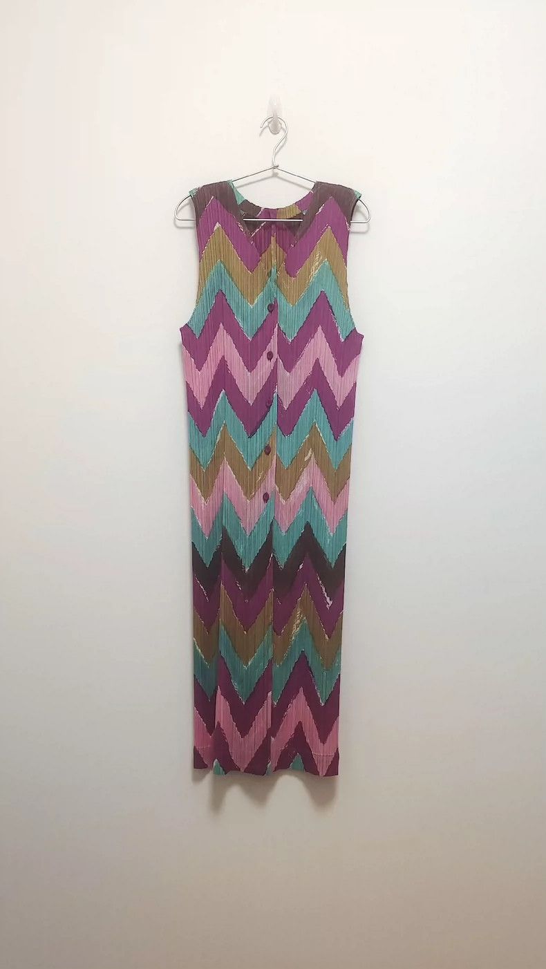 Issey Miyake Issey Miyake size:3 Pink vintage crayon rainbow vest dress Size M / US 6-8 / IT 42-44 - 2 Thumbnail