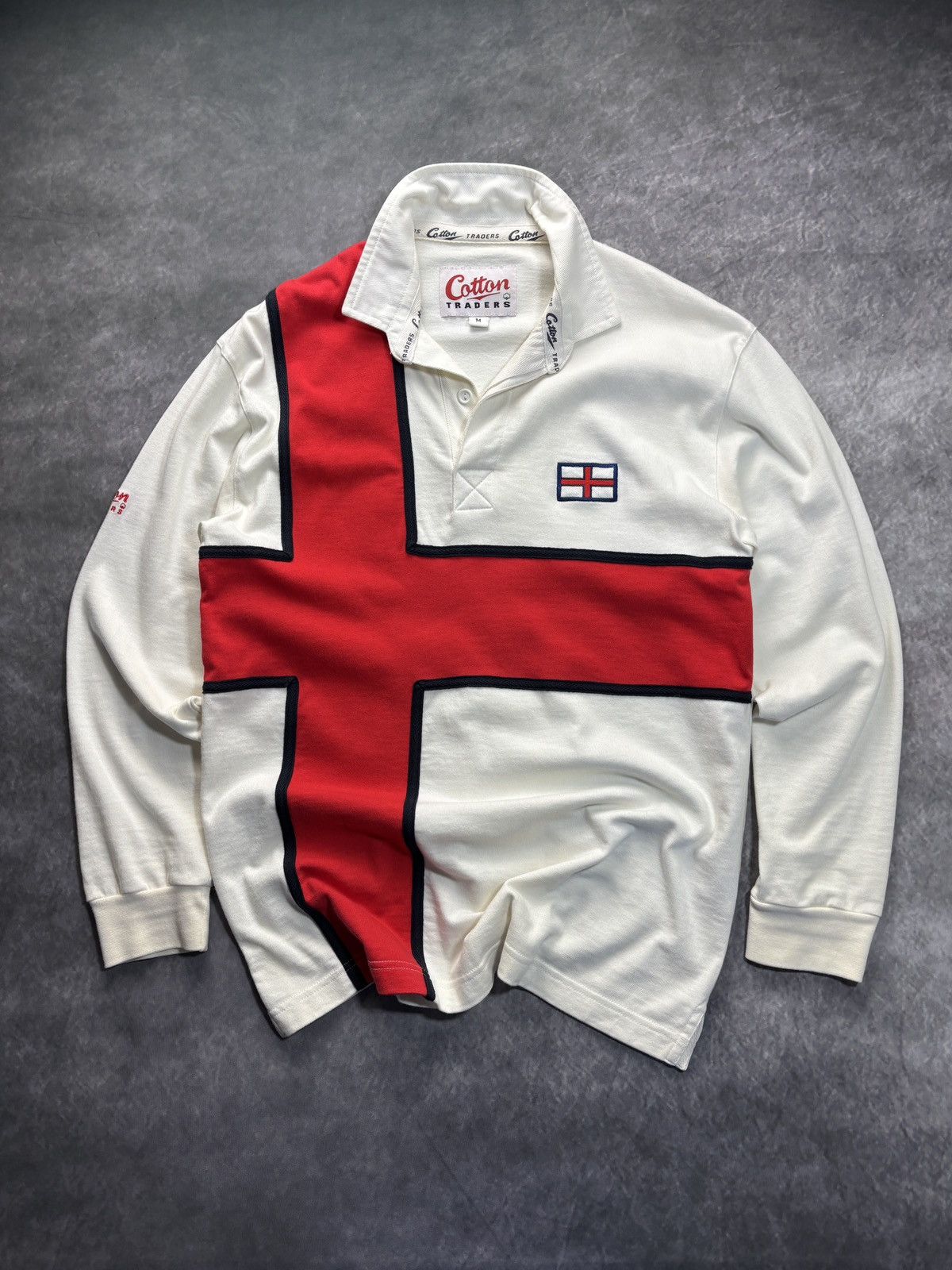 Cotton Traders Vintage England Rugby Shirt St. George Cross Union Jack Flag Size US M / EU 48-50 / 2 - 1 Thumbnail