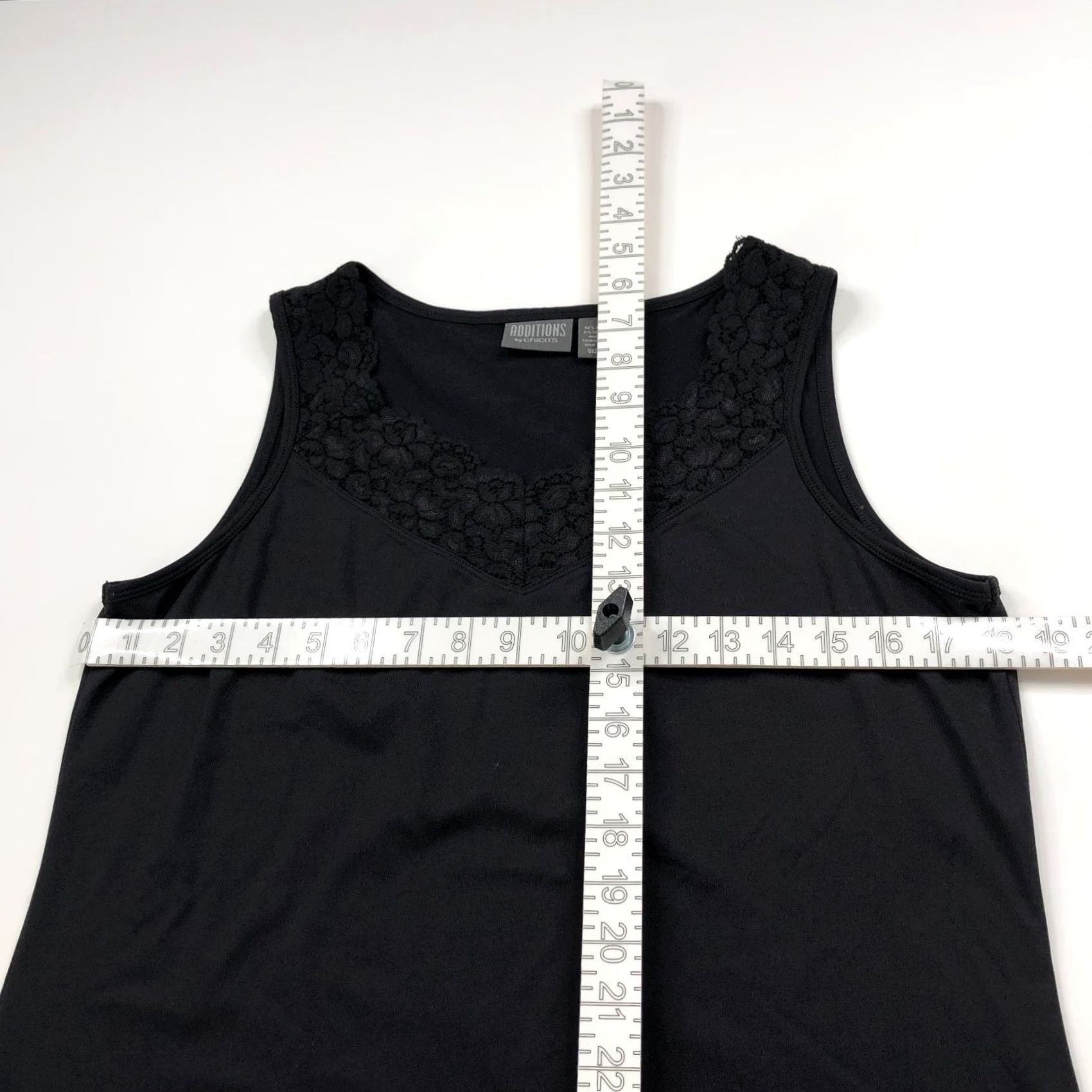 Vintage Chico's Tank Top Blouse Black MINT Nylon Spandex Pullover Sleeveless Round Neck 2 Lace Basic Casual Womens Size XS / US 0-2 / IT 36-38 - 4 Thumbnail