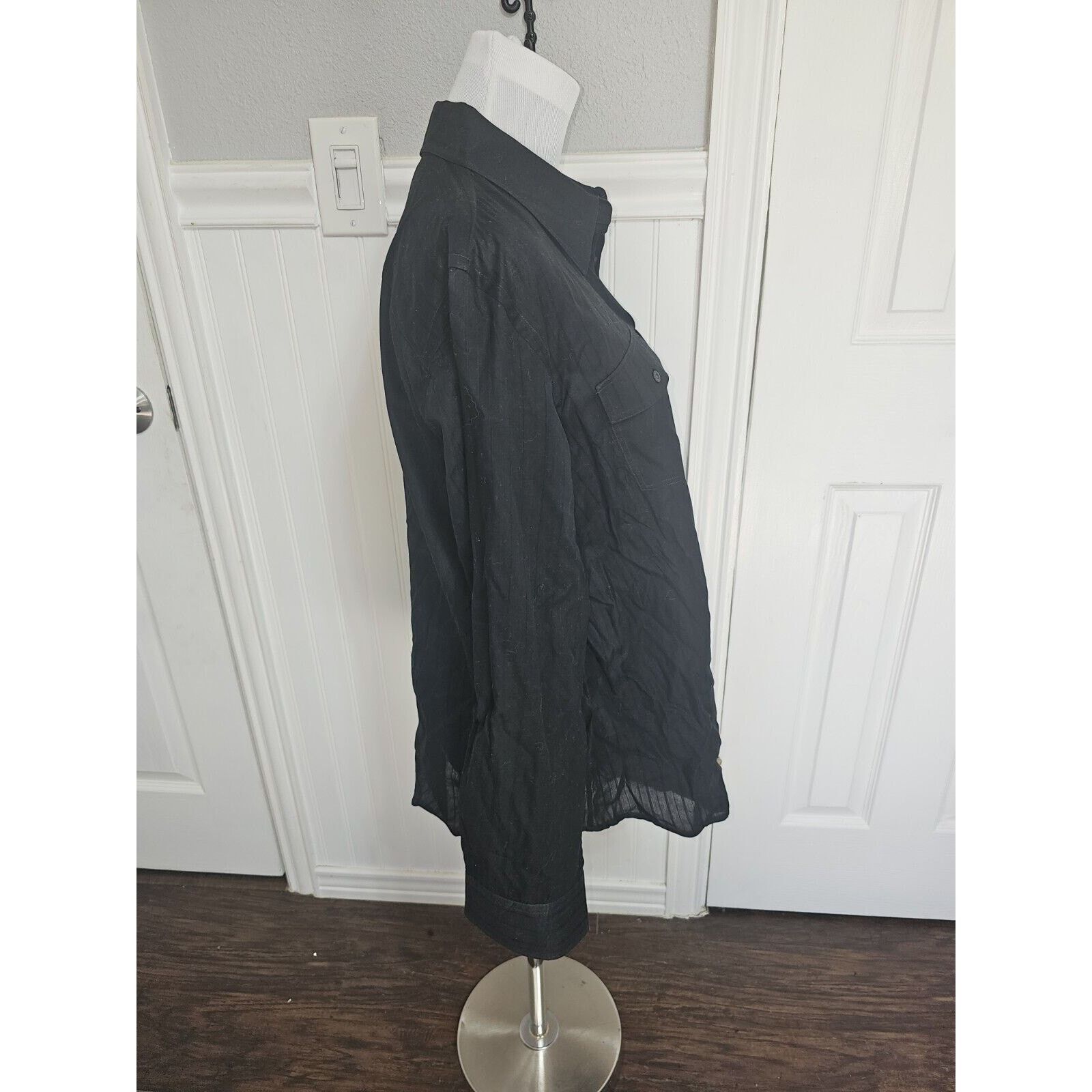 Lauren Ralph Lauren LAUREN Ralph Lauren Button Down Top XL Semi-sheer Black Size XL / US 12-14 / IT 48-50 - 3 Thumbnail