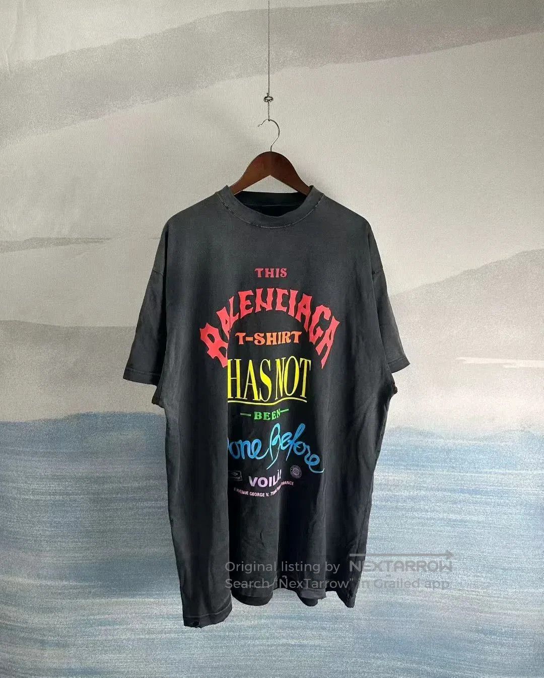 Balenciaga Balenciaga Washed Black Colorful Logo Tee. Size US L / EU 52-54 / 3 - 1 Thumbnail