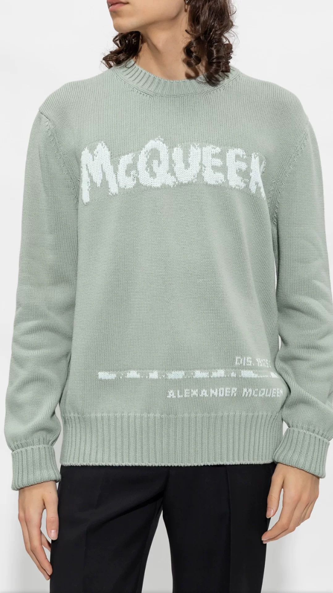 Alexander McQueen Alexander McQueen Logo Intarsia Crewneck Sweater Size M / US 6-8 / IT 42-44 - 1 Thumbnail