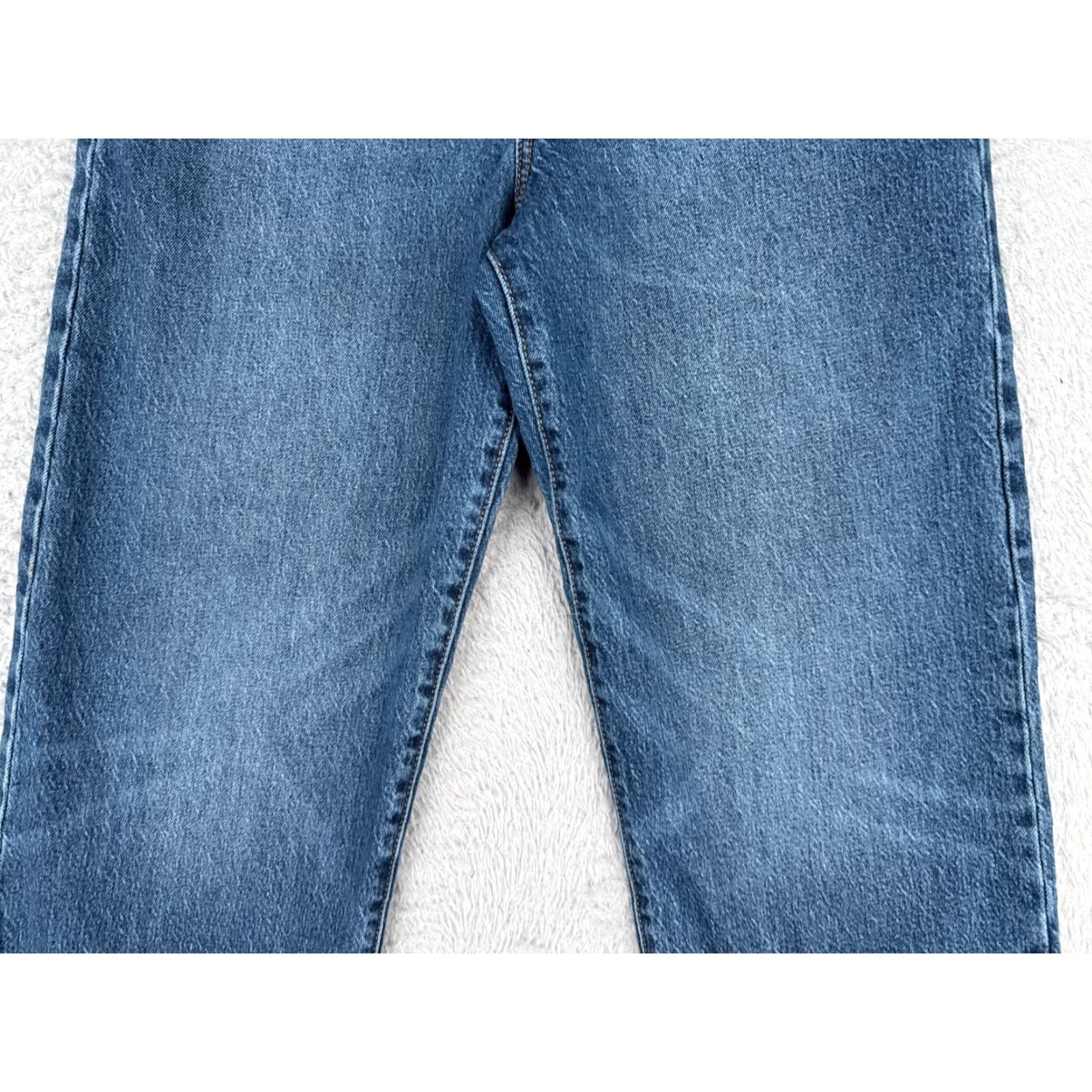 Levi's Levis Jeans Women Blue Distressed Premium Straight 31 24" Inseam 30x24 Vintage No 5-Pocket Design Button Zipper Denim Cotton Blend Shirt? Size 24" / US 00 / IT 34 - 3 Thumbnail