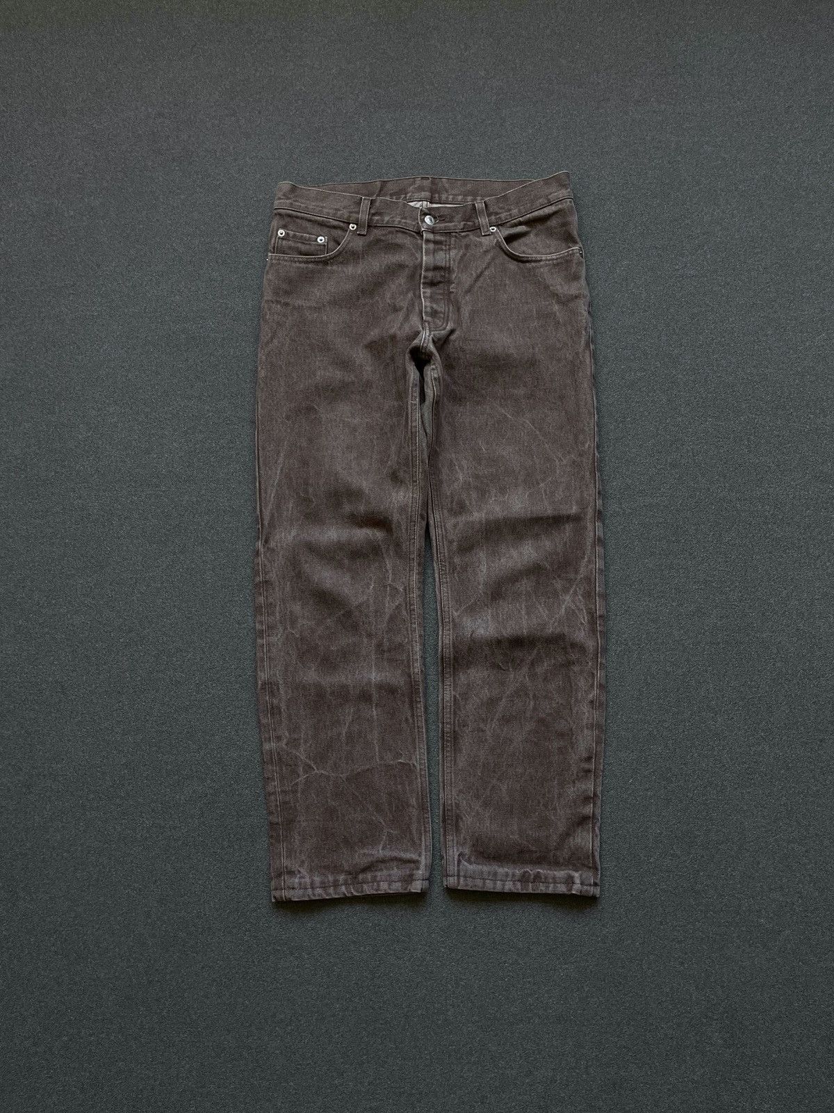 Image of Archival Clothing x Helmut Lang Vintage Archival Chocolate Raw Denim Pants in Brown, Men's (Size 34