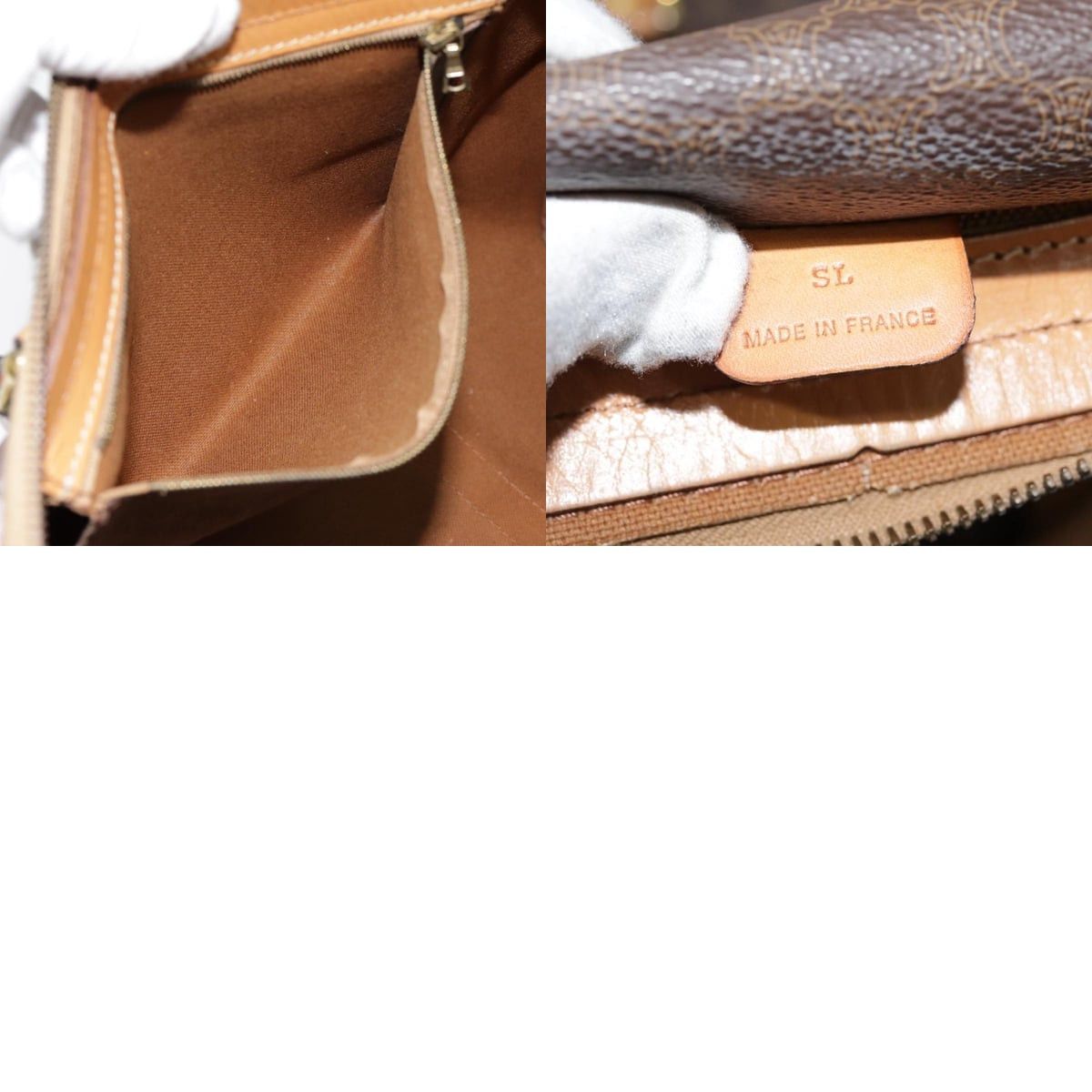 Celine CELINE Macadam Canvas Boston Bag Pvc Leather Brown Size ONE SIZE - 13 Thumbnail