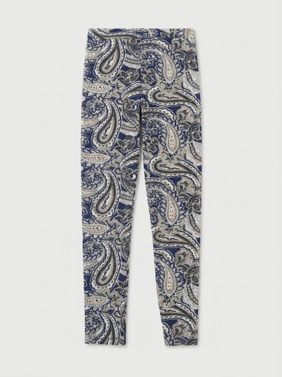 Other Coco + Carmen Navy, Cream and Olive Paisley Leggings Size 32" / US 10 / IT 46 - 1 Thumbnail