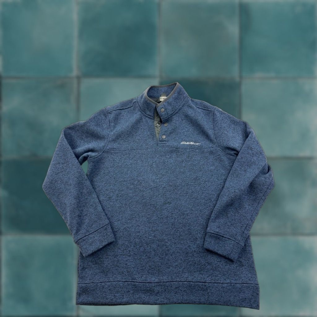 Eddie Bauer Eddie Bauer Mens Blue Pullover Sweatshirt 1/4 Snap Large Radiator Fleece Size US L / EU 52-54 / 3 - 1 Thumbnail