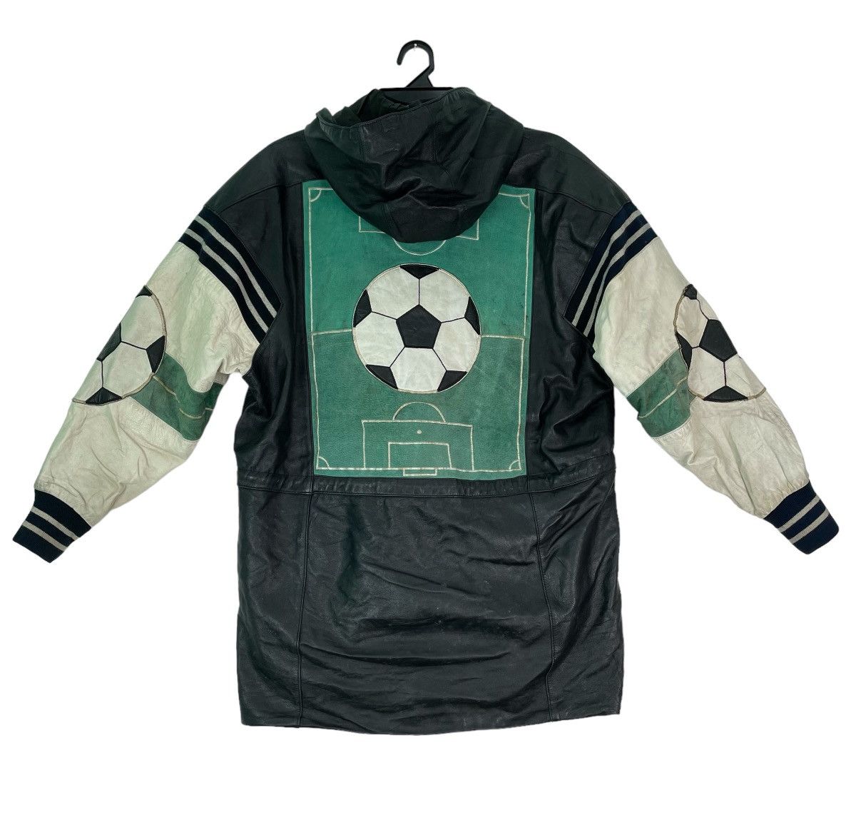 Japanese Brand HARAJUKU MOTHERS football logo patch leather parka jacket Size US M / EU 48-50 / 2 - 7 Thumbnail