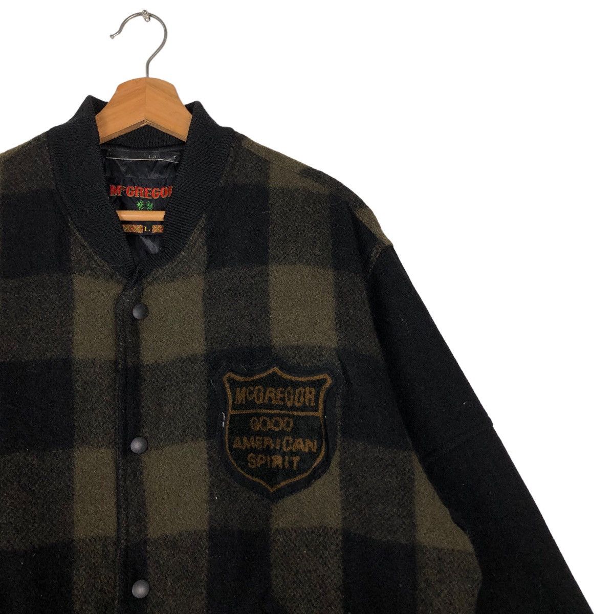 Japanese Brand 🔥Vtg Wool Herringbone Bomber Jacket Mc Gregor USA Size US L / EU 52-54 / 3 - 6 Thumbnail