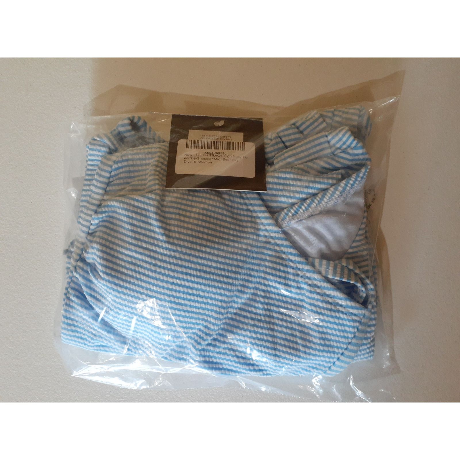 Ellen Tracy ELLEN TRACY High Neck Over-The-Shoulder Seer Sky Dive Size 6 Size ONE SIZE - 2 Thumbnail