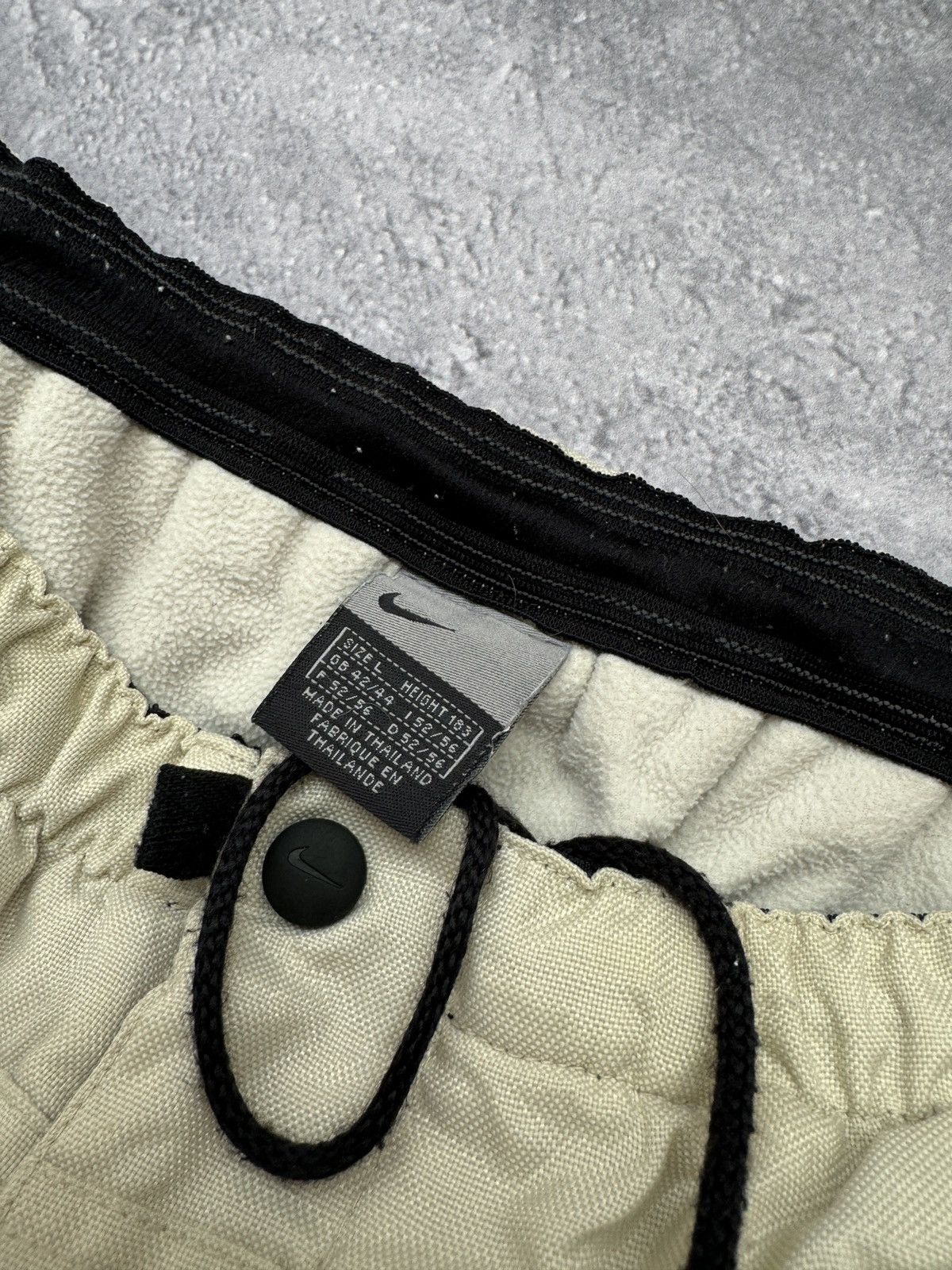 Nike × Vintage Crazy Vintage 90s Nike Baggy Fleece Pants Beige Size L Size US 34 / EU 50 - 5 Thumbnail
