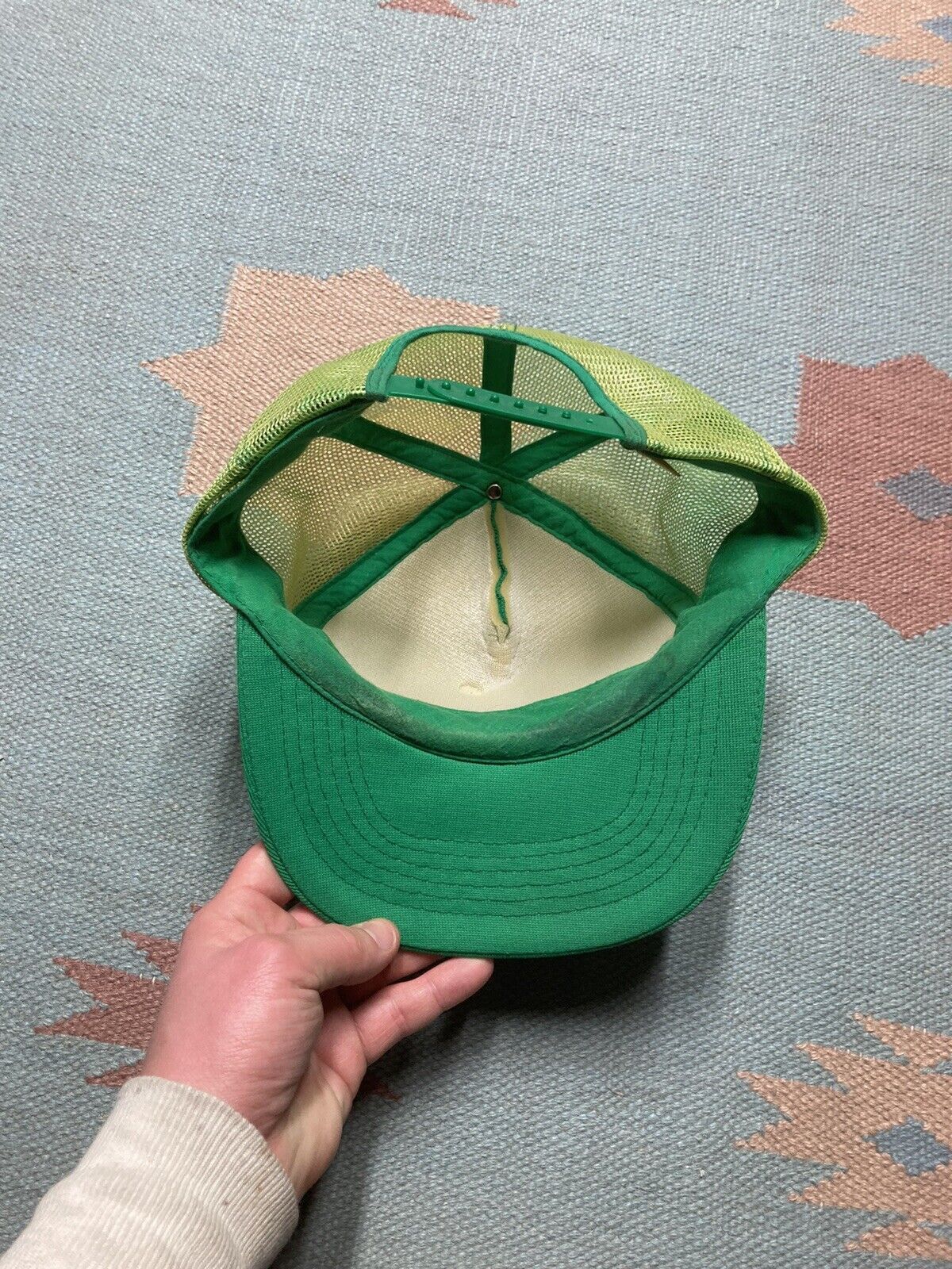 Vintage VTG trucker hat Quaker state racing nascar 80s 90s green Size ONE SIZE - 5 Thumbnail